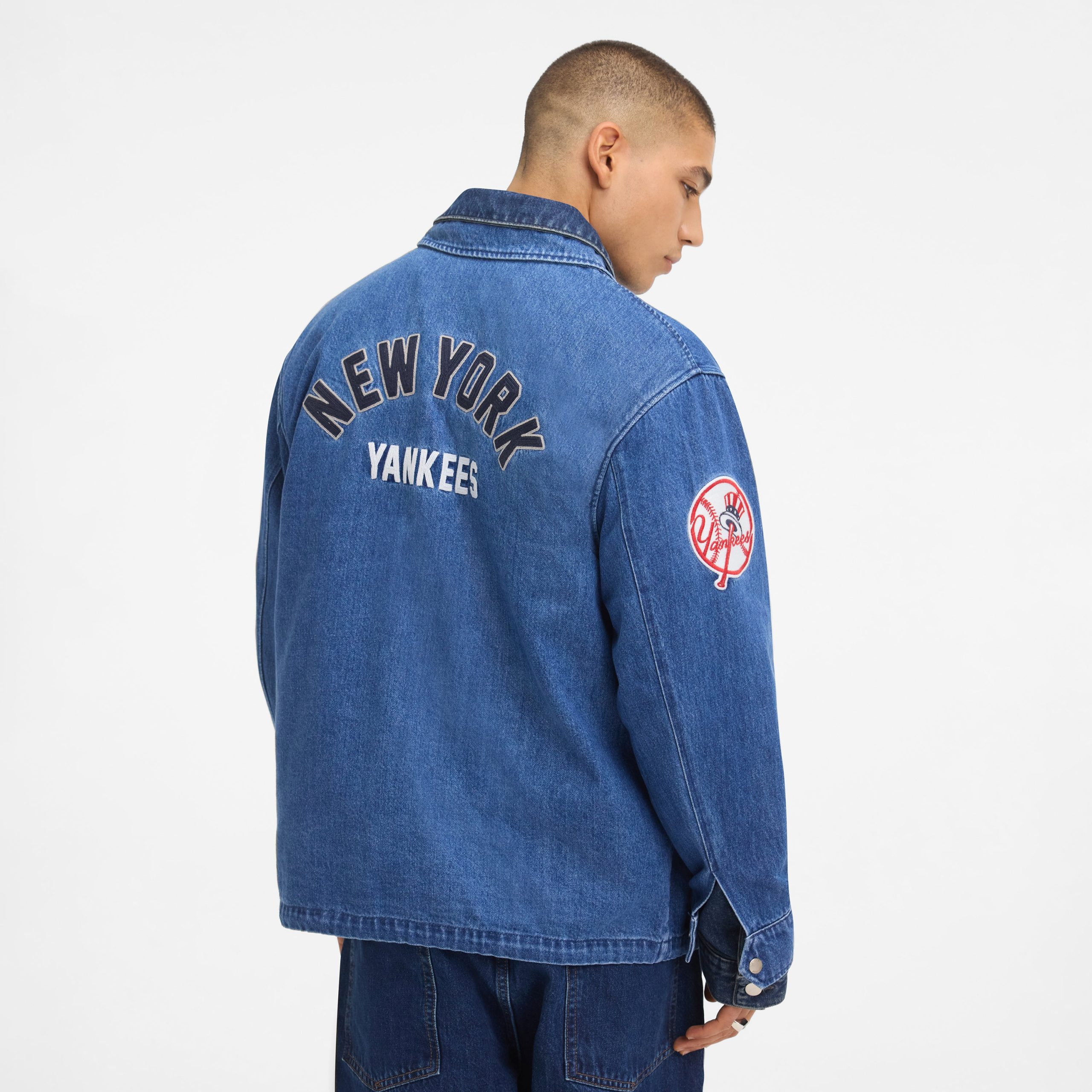 New York Yankees Denim Coach's Jacket - Image 4