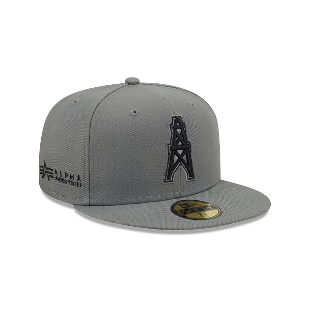 Alpha Industries X Oilers Gray 59FIFTY Fitted Hat - Image 3