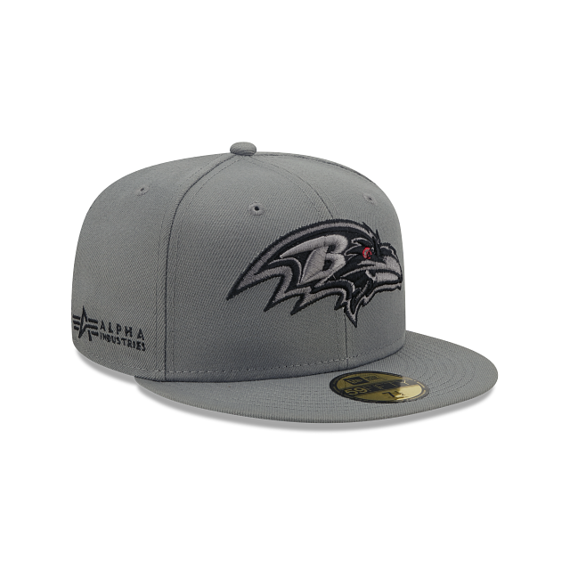 Alpha Industries X Baltimore Ravens Gray 59FIFTY Fitted Hat - Image 3