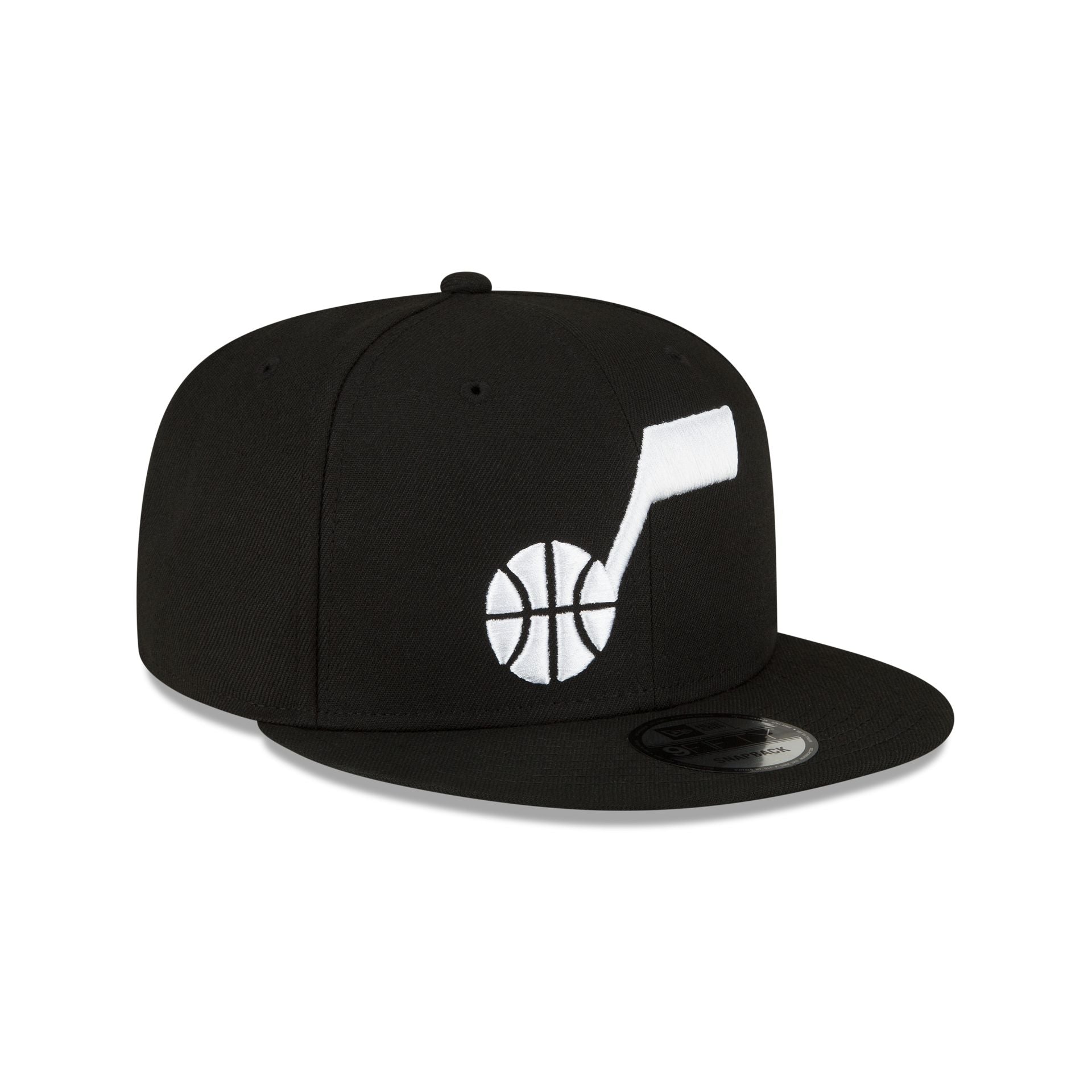 Utah Jazz Basic Black & White 9FIFTY Snapback Hat - Image 3