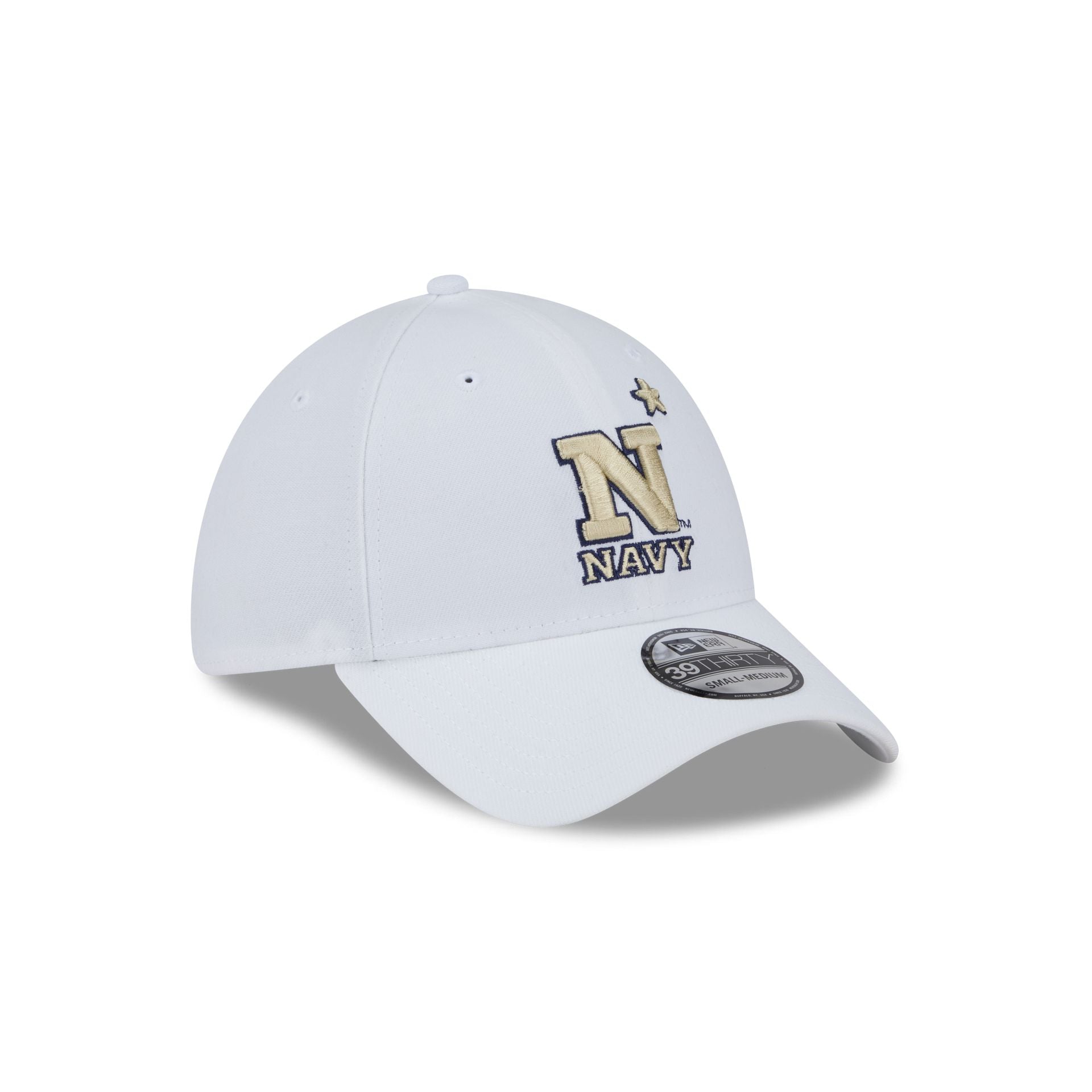 Navy Midshipmen Optic White 39THIRTY Stretch Fit Hat - Image 3