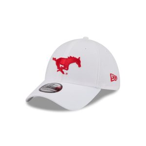 Southern Methodist Mustangs Optic White 39THIRTY Stretch Fit Hat