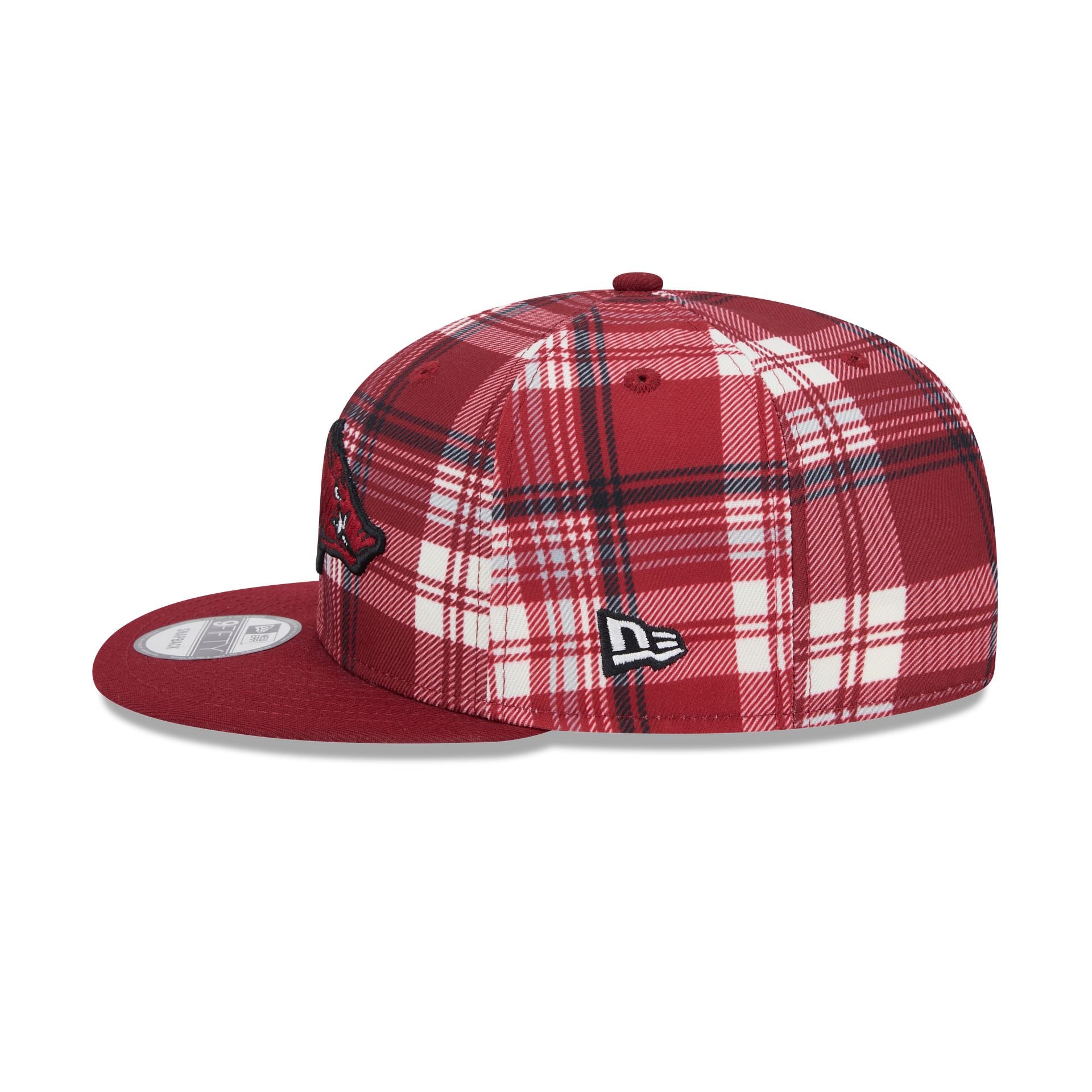Arkansas Razorbacks Plaid 9FIFTY Snapback Hat - Image 4