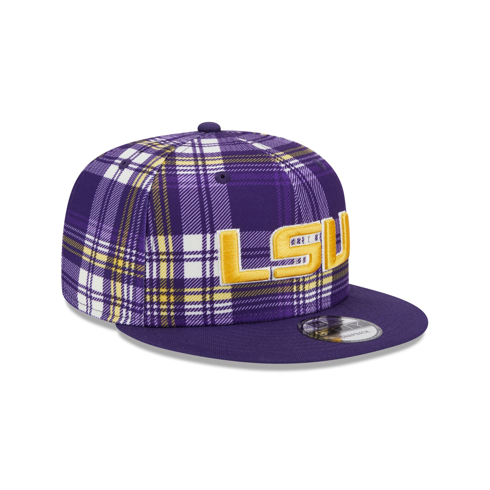 LSU Tigers Plaid 9FIFTY Snapback Hat - Image 3