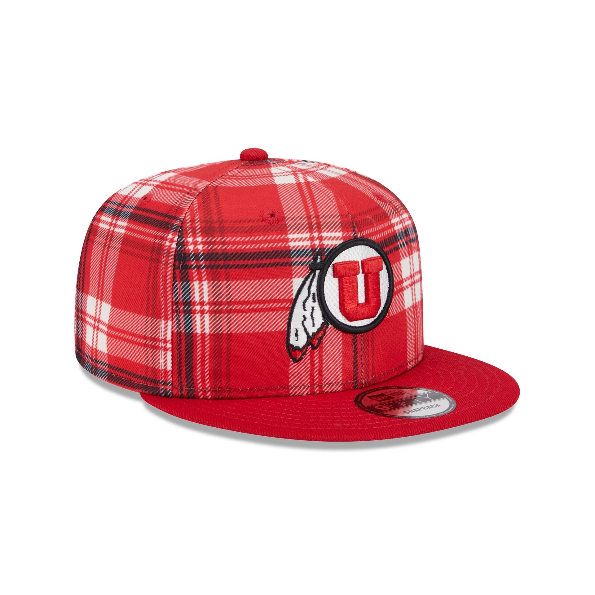 Utah Utes Plaid 9FIFTY Snapback Hat - Image 3