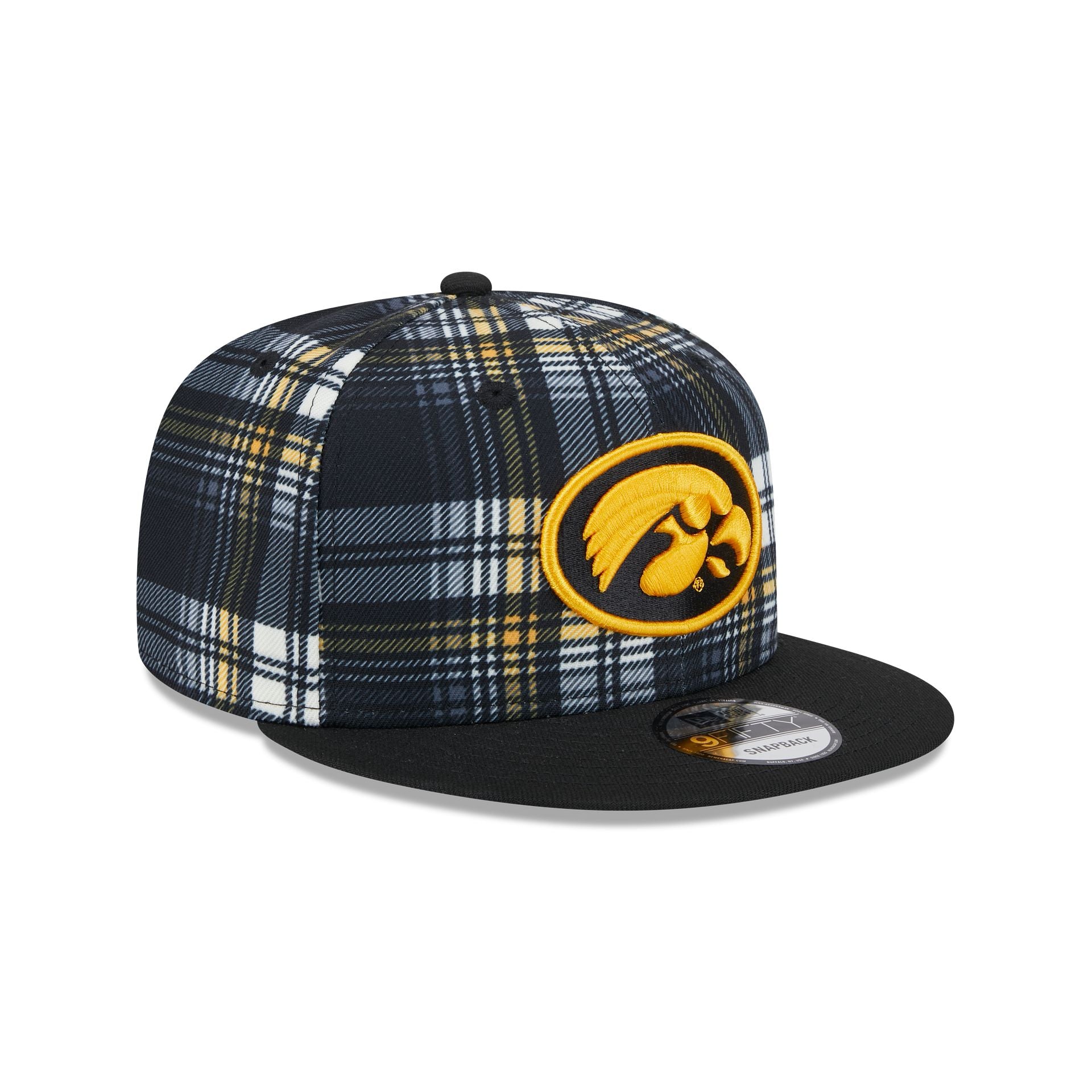 Iowa Hawkeyes Plaid 9FIFTY Snapback Hat - Image 3