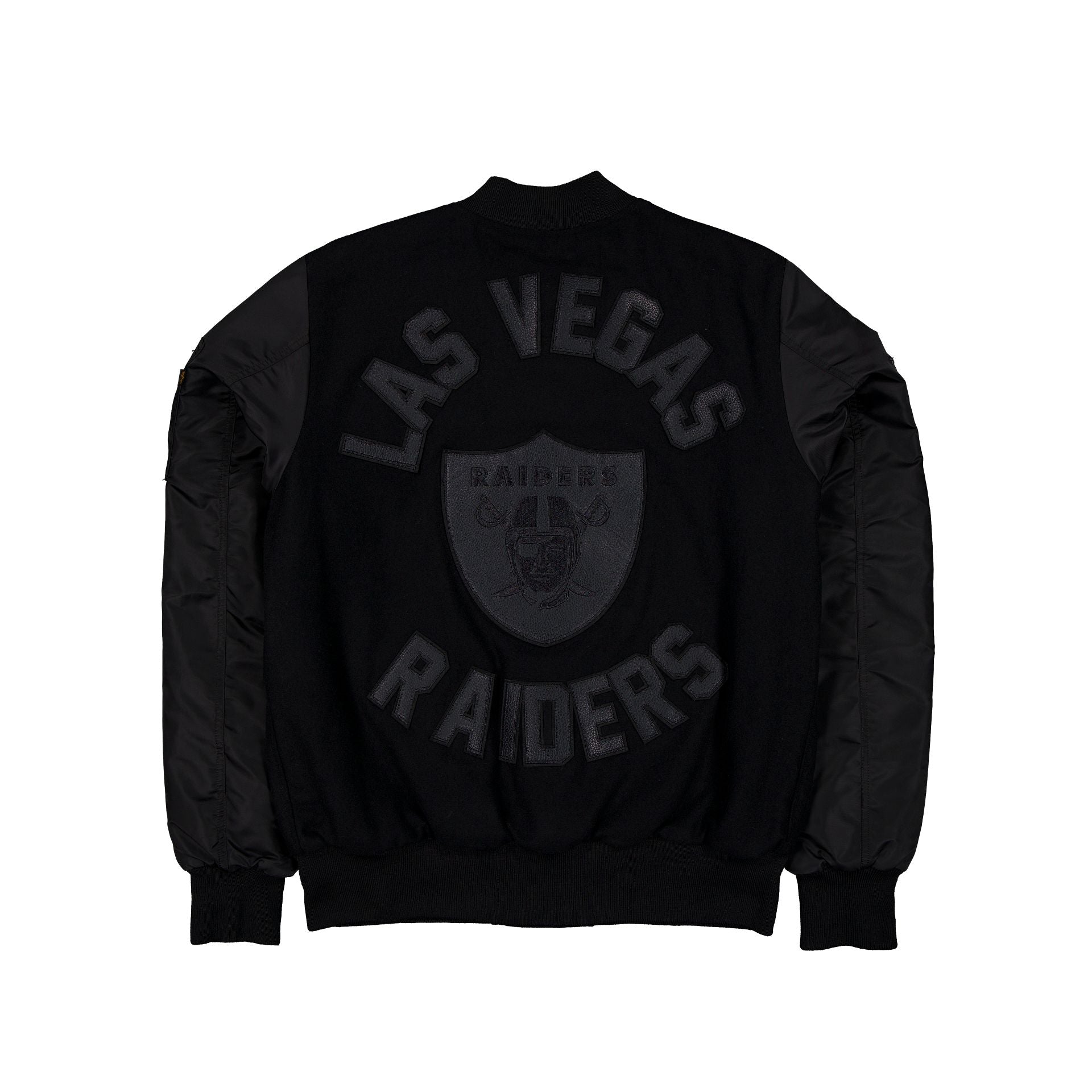 Alpha Industries x Las Vegas Raiders MA-1 Wool Varsity Jacket Black - Image 3