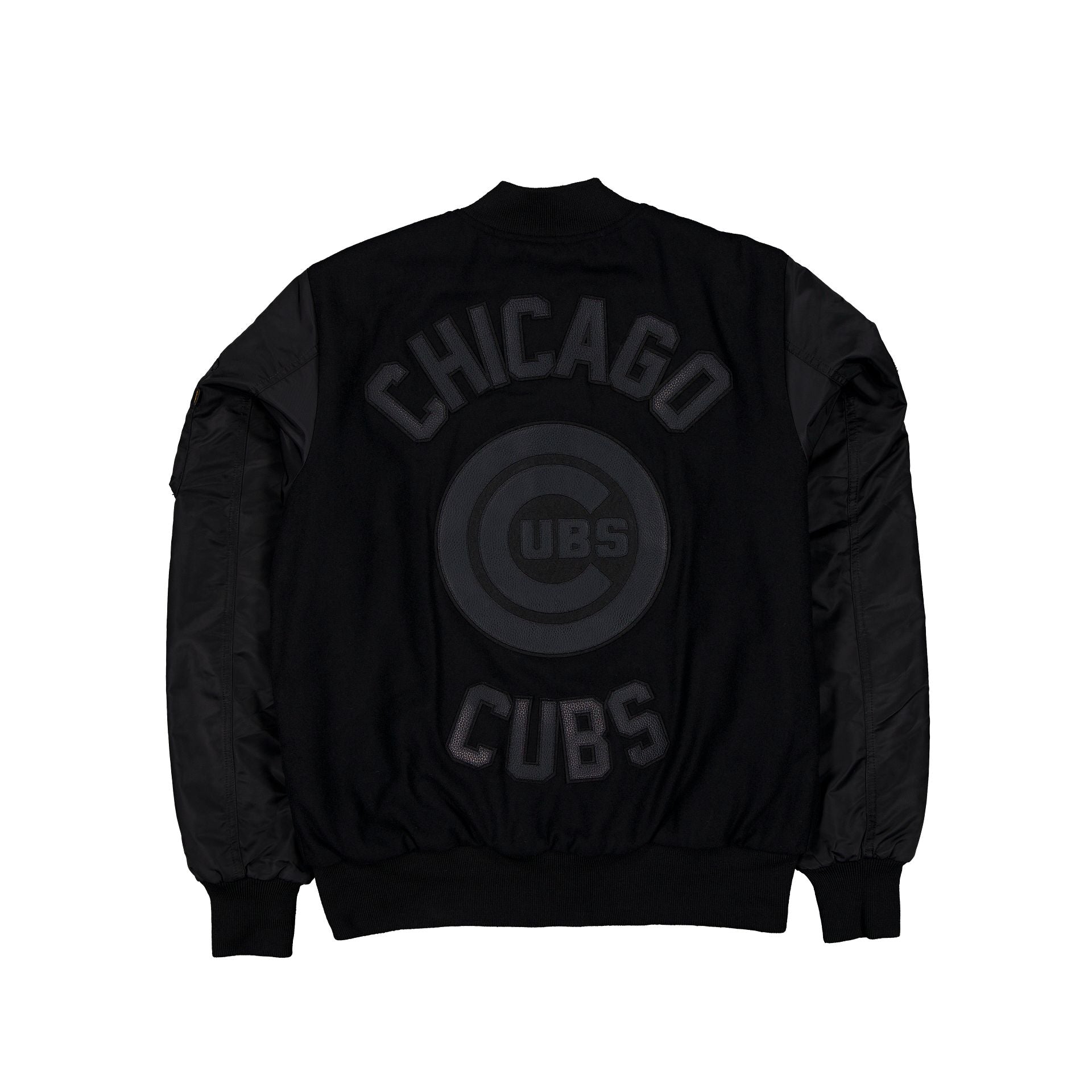 Alpha Industries x Chicago Cubs MA-1 Wool Varsity Jacket Black - Image 3