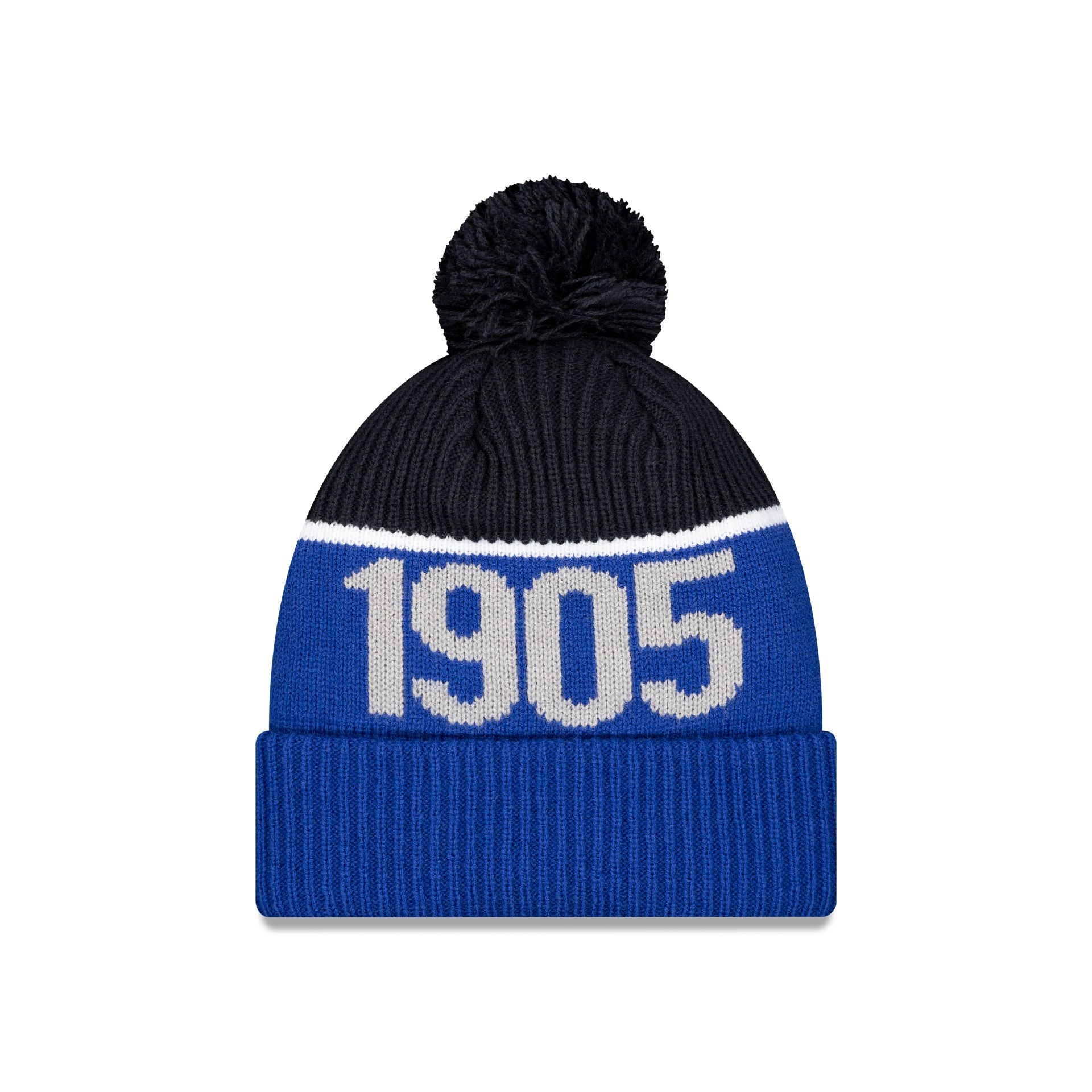 Chelsea FC Lion Crest Sport Blue Pom Knit Hat - Image 2