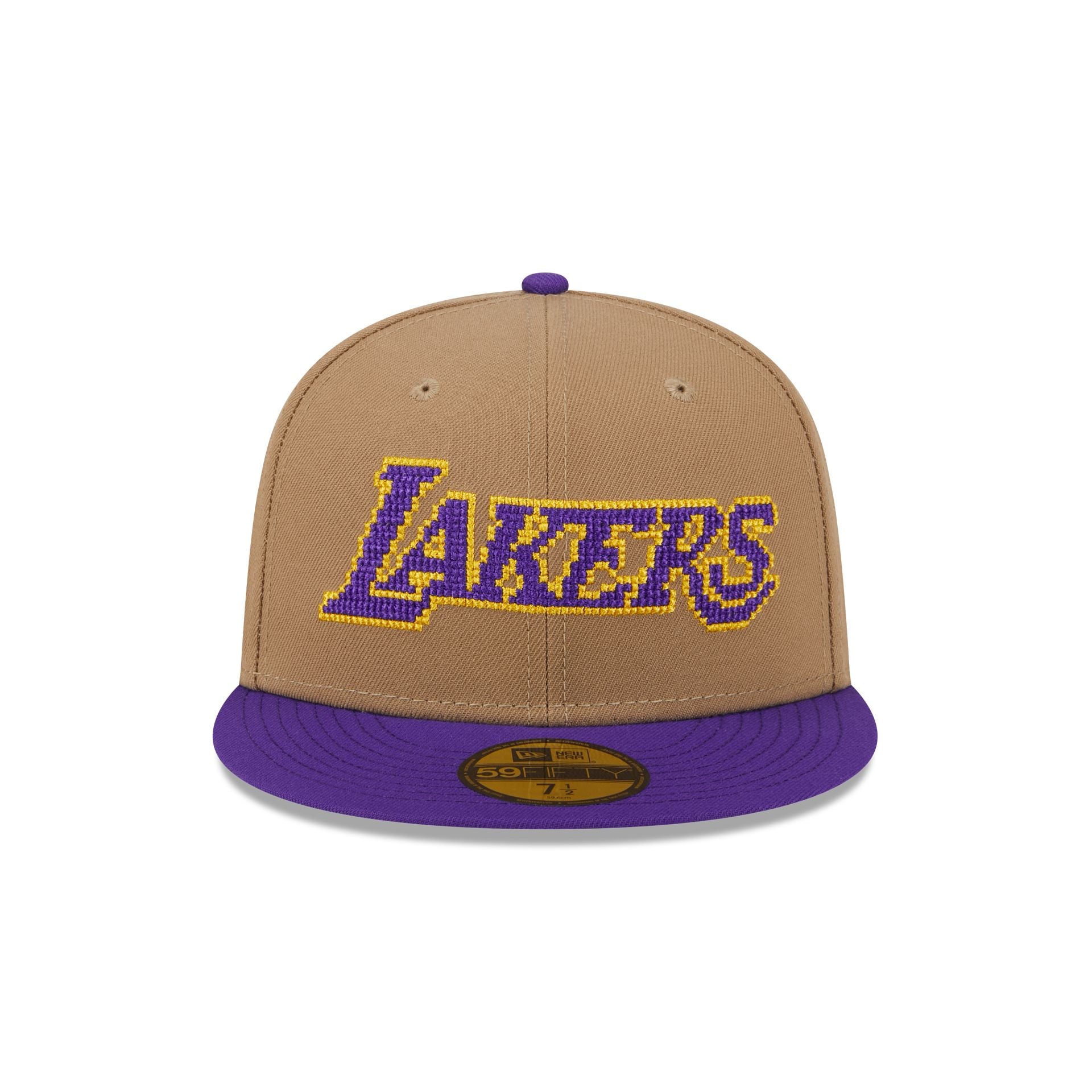 Los Angeles Lakers Classic 8-Bit Wordmark 59FIFTY Fitted Hat - Image 2
