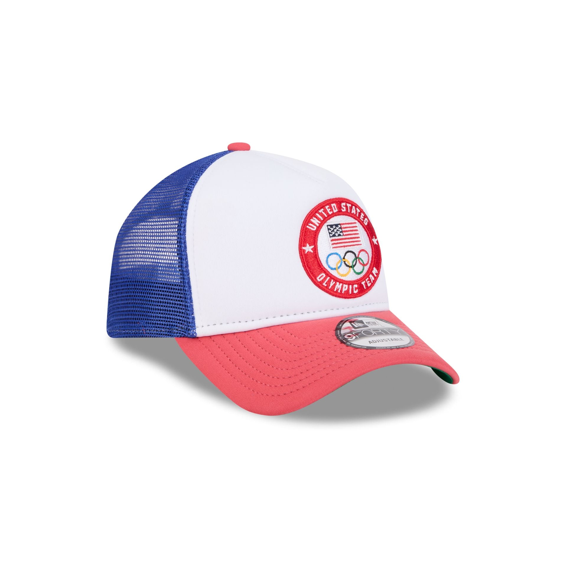 Team USA Olympics White 9FORTY A-Frame Trucker Hat - Image 3