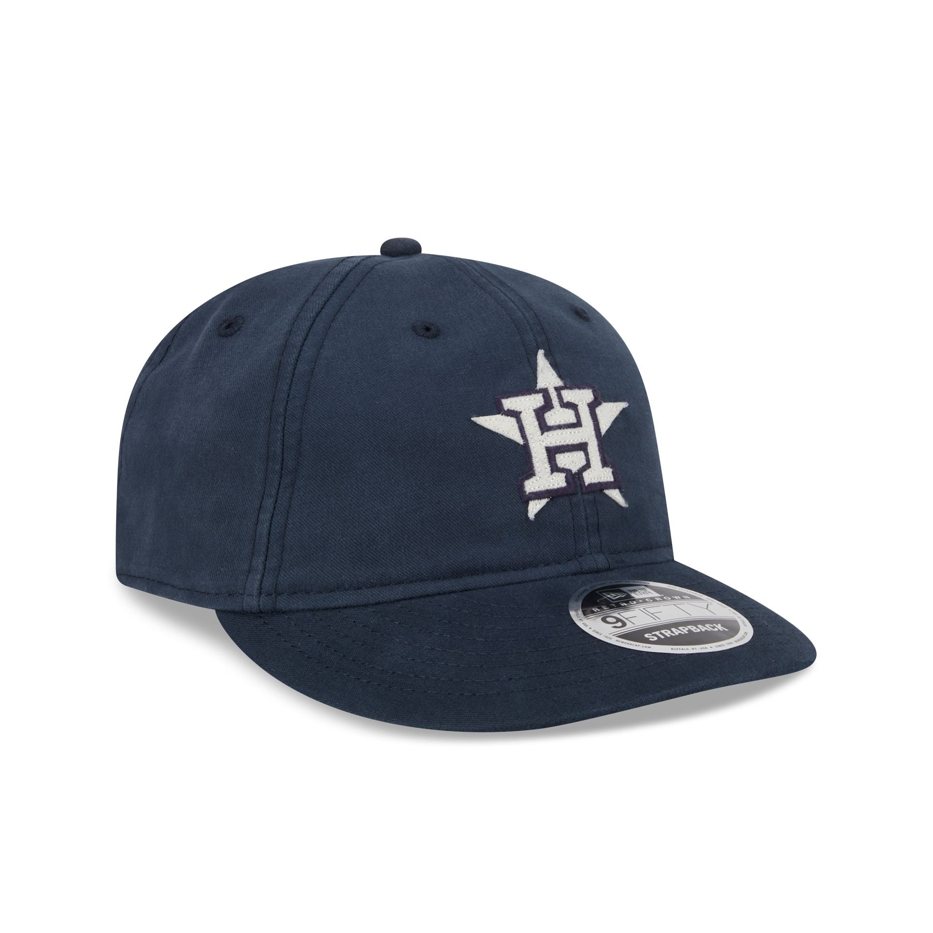 Houston Astros Canvas Felt Retro Crown 9FIFTY Strapback Hat - Image 3