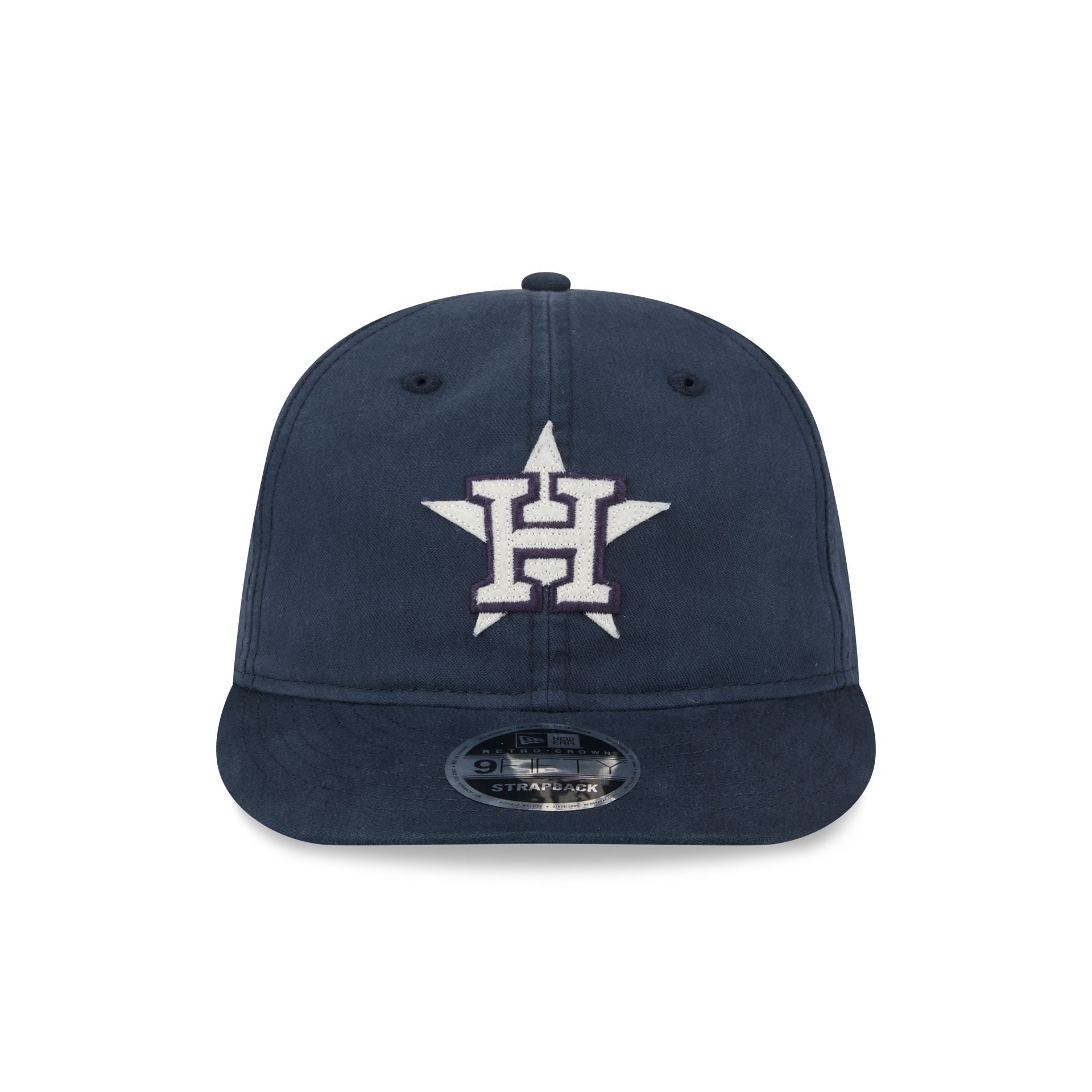 Houston Astros Canvas Felt Retro Crown 9FIFTY Strapback Hat - Image 2