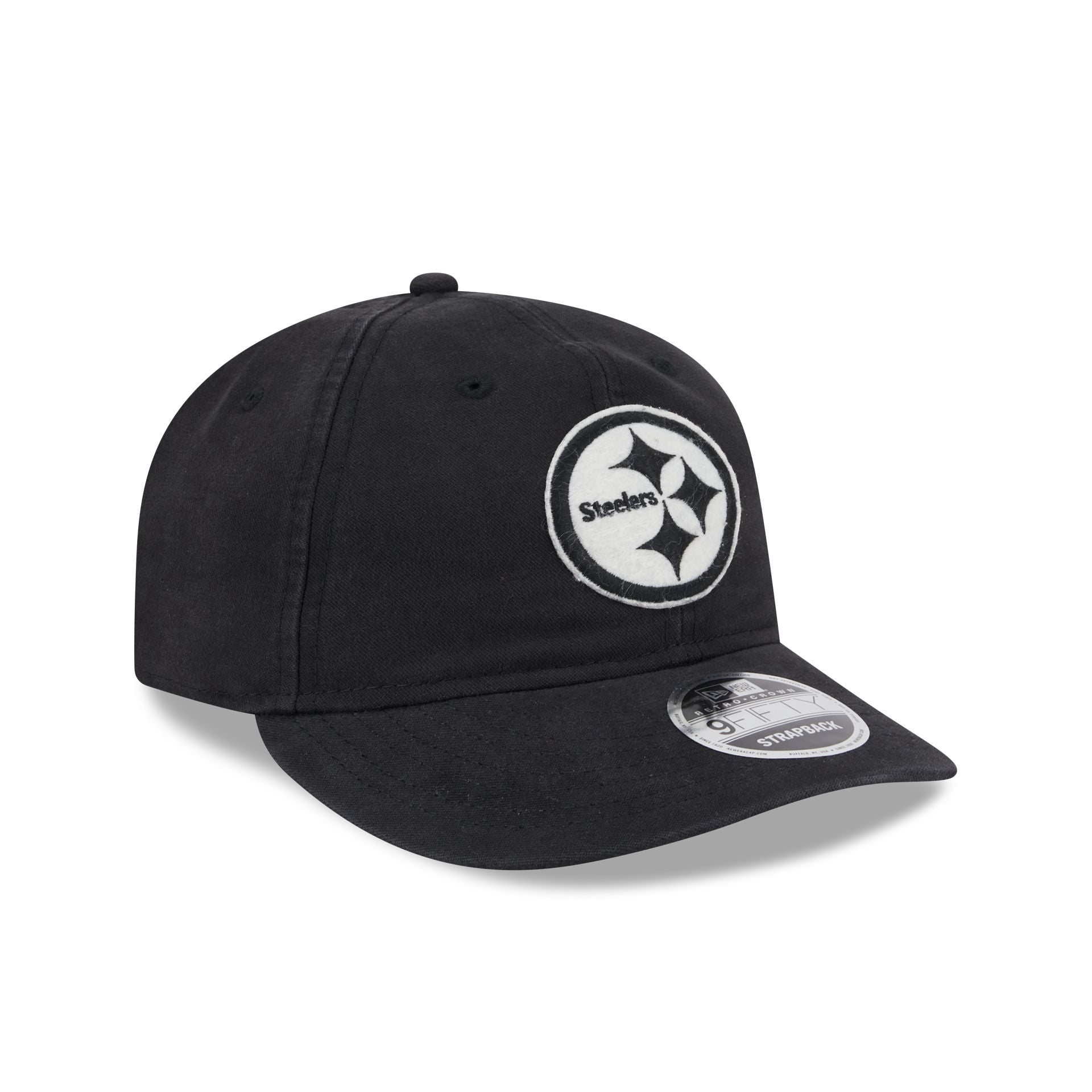 Pittsburgh Steelers Canvas Felt Retro Crown 9FIFTY Strapback Hat - Image 3