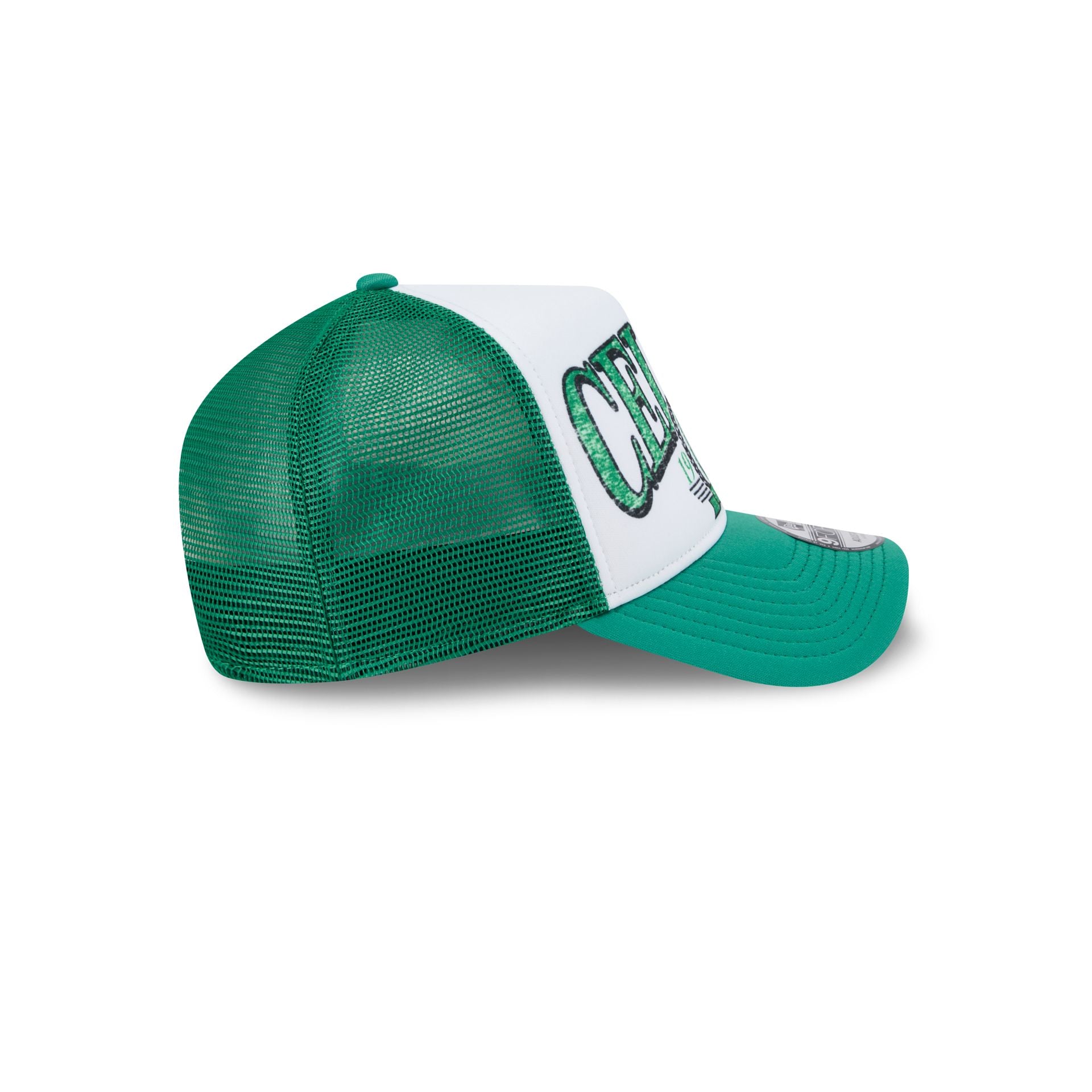 Boston Celtics Distressed 9FORTY A-Frame Trucker Hat - Image 5