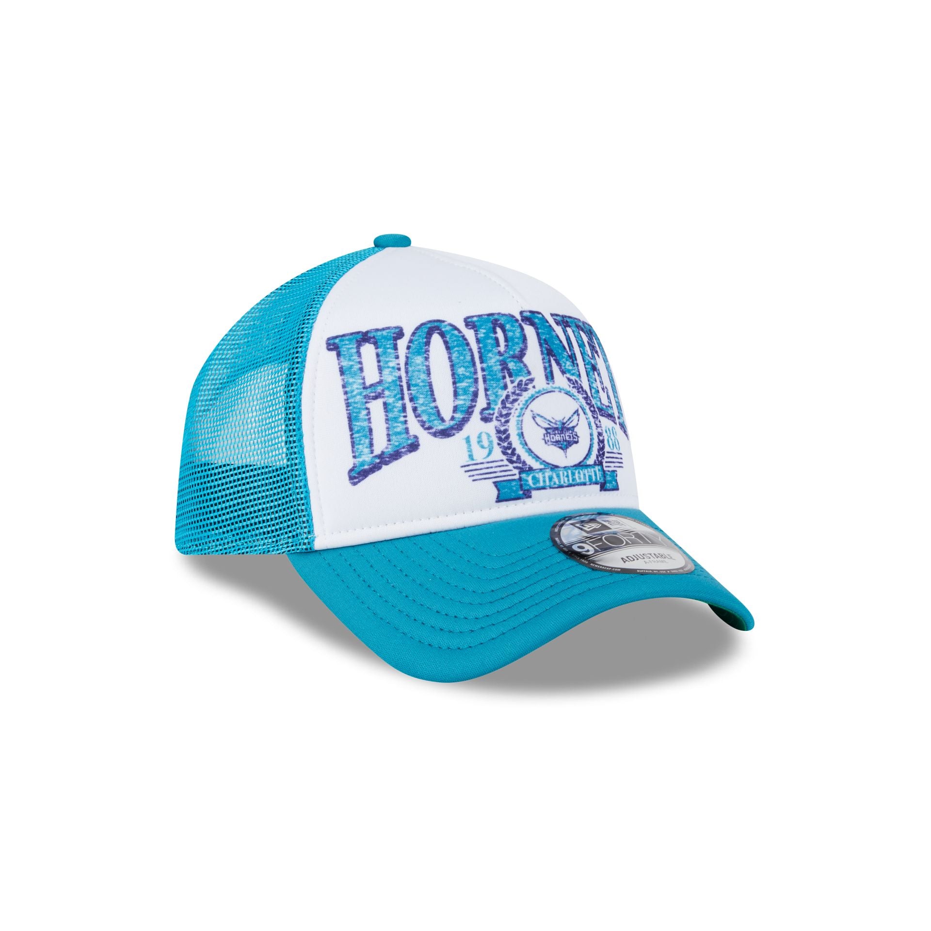 Charlotte Hornets Distressed 9FORTY A-Frame Trucker Hat - Image 3