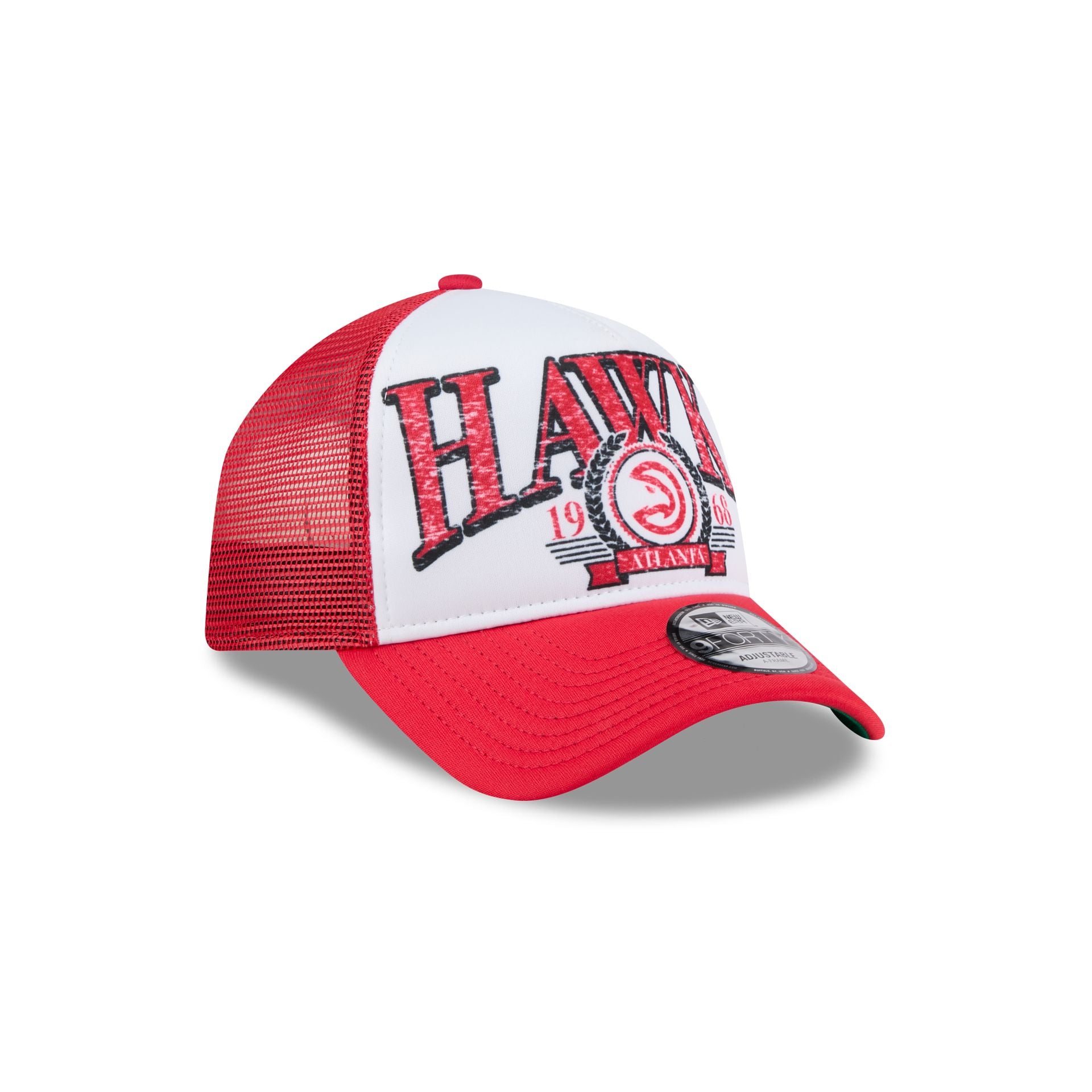 Atlanta Hawks Distressed 9FORTY A-Frame Trucker Hat - Image 3
