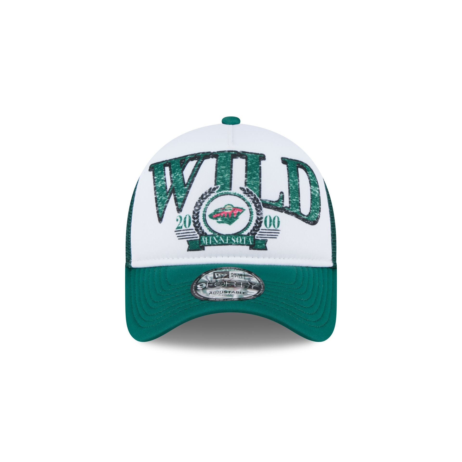 Minnesota Wild Distressed 9FORTY A-Frame Trucker Hat - Image 2