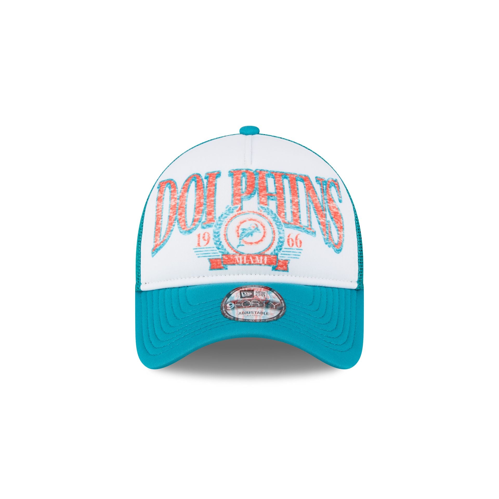 Miami Dolphins Distressed 9FORTY A-Frame Trucker Hat - Image 2