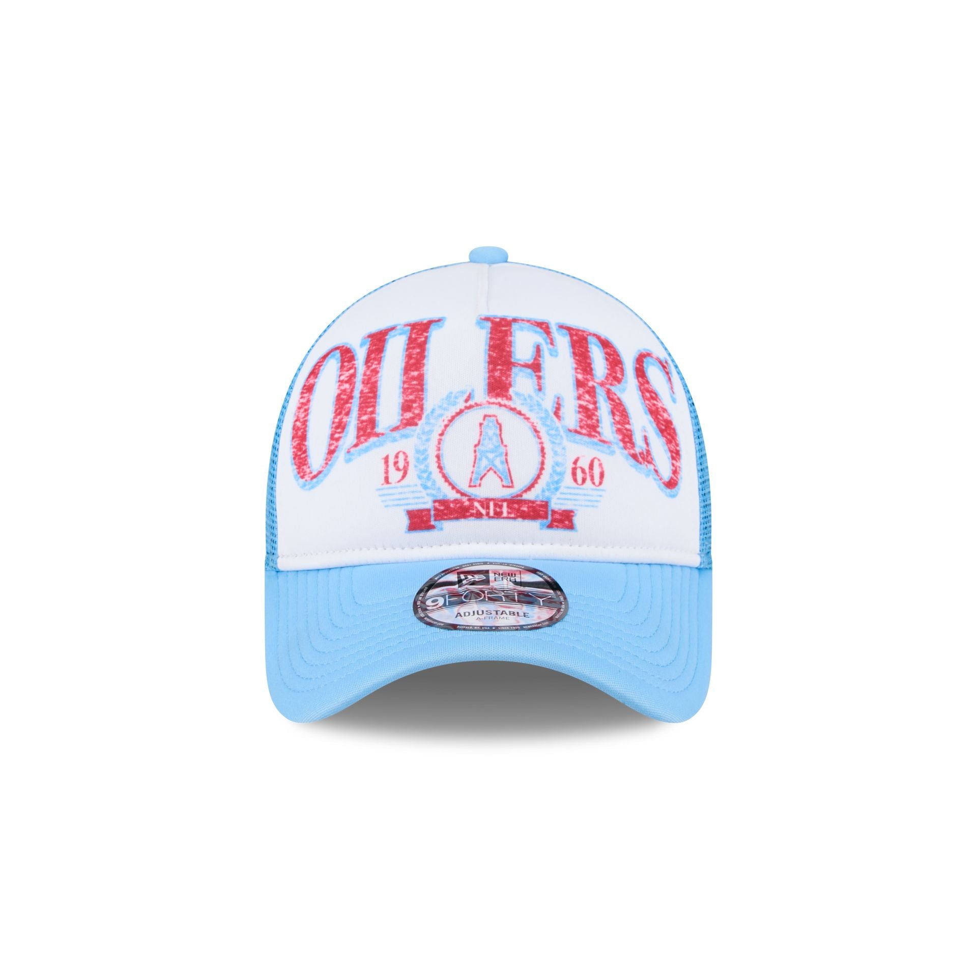 Oilers Distressed 9FORTY A-Frame Trucker Hat - Image 2