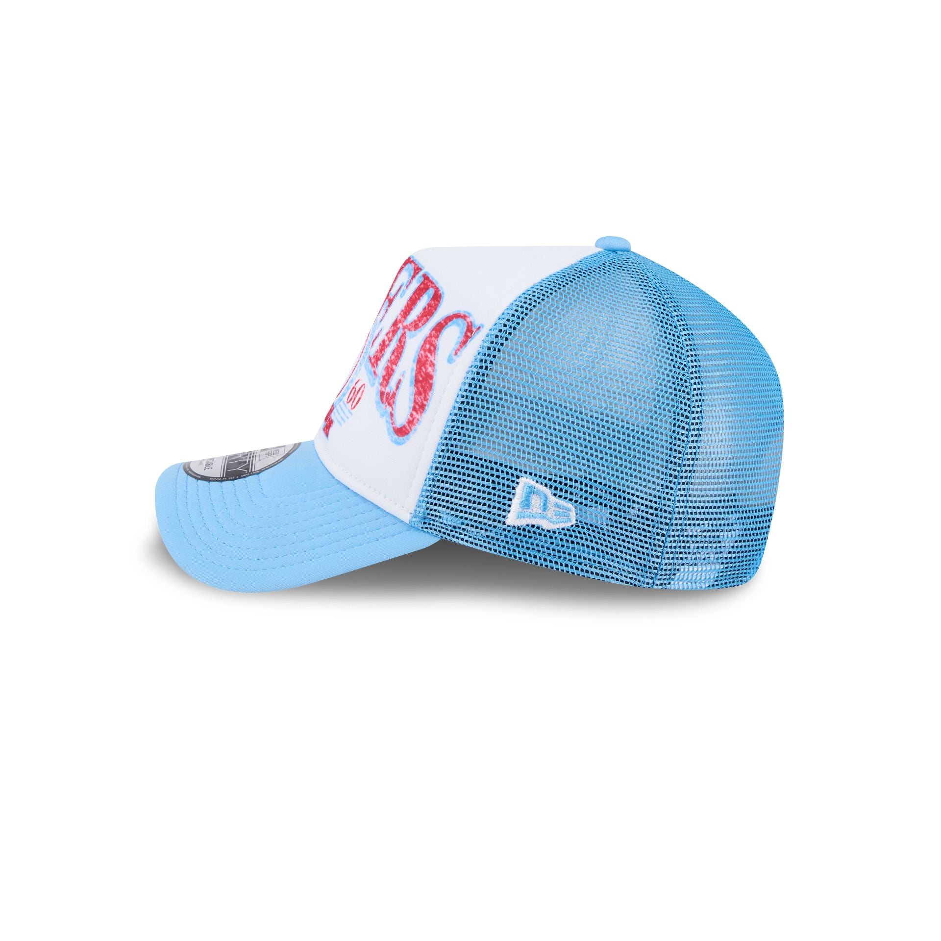 Oilers Distressed 9FORTY A-Frame Trucker Hat - Image 4
