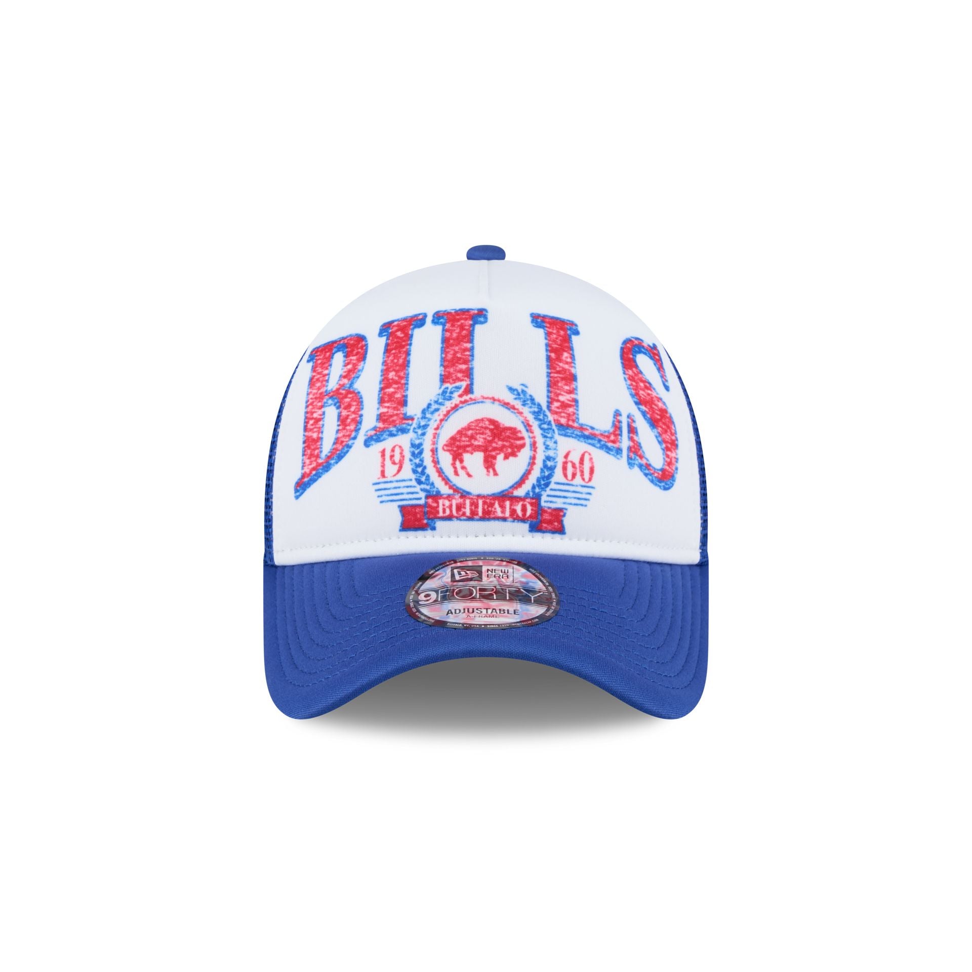 Buffalo Bills Distressed 9FORTY A-Frame Trucker Hat - Image 2