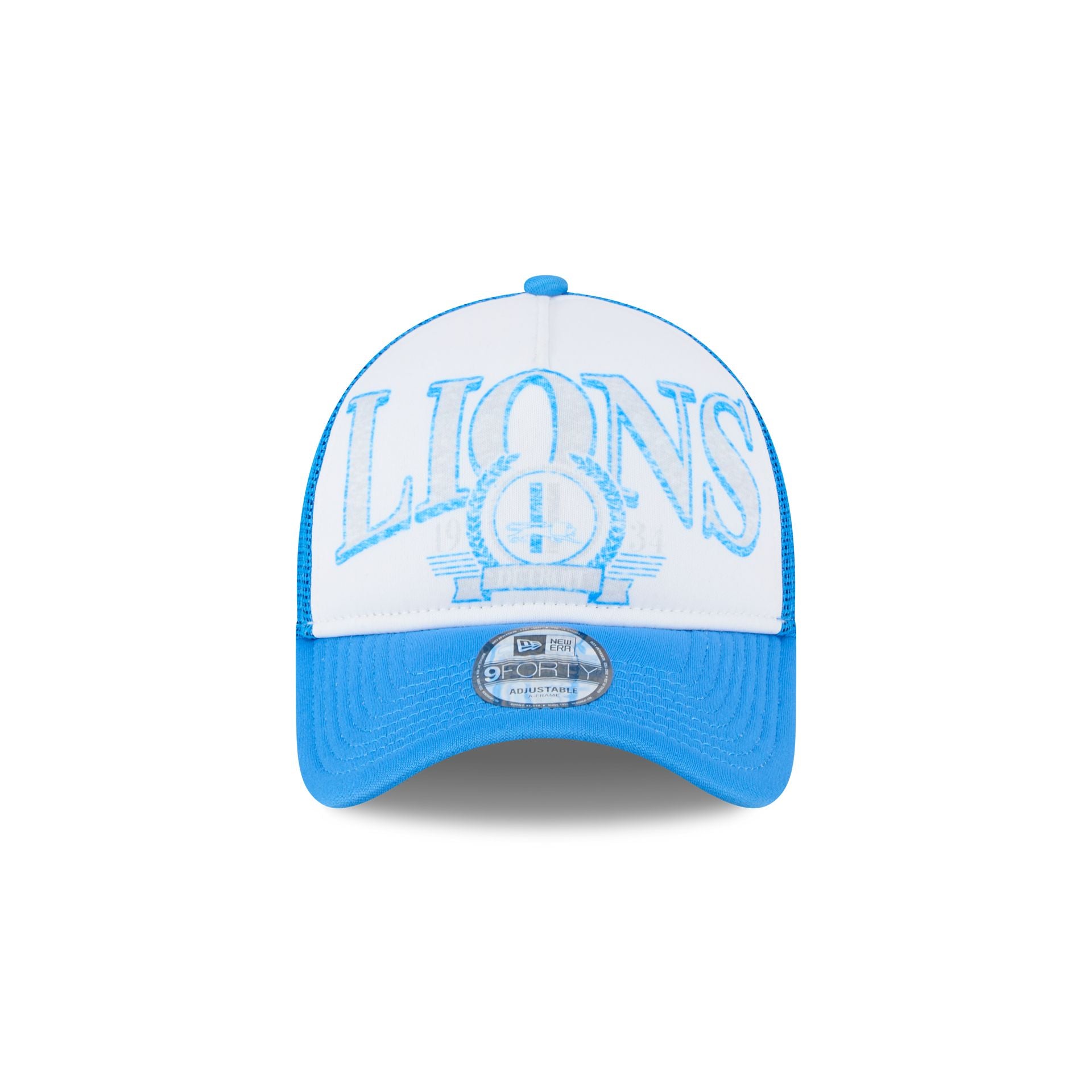 Detroit Lions Distressed 9FORTY A-Frame Trucker Hat - Image 2