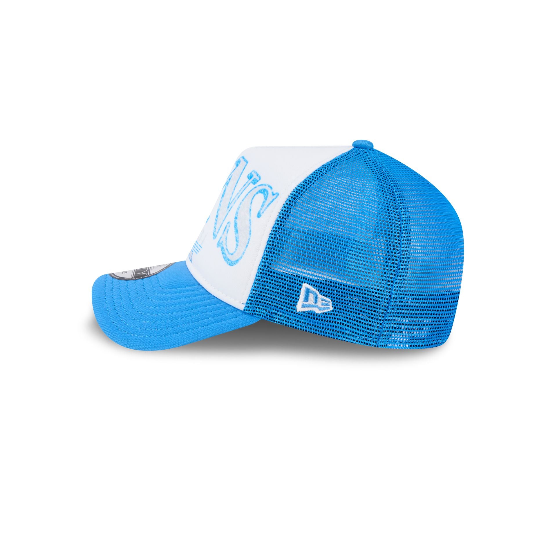 Detroit Lions Distressed 9FORTY A-Frame Trucker Hat - Image 4