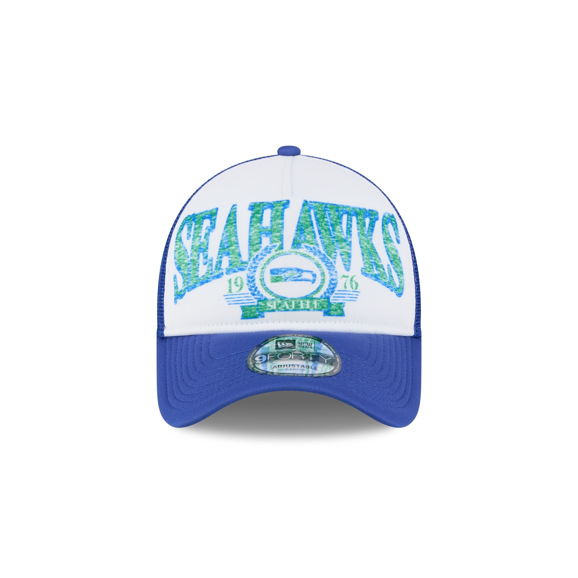 Seattle Seahawks Distressed 9FORTY A-Frame Trucker Hat - Image 2