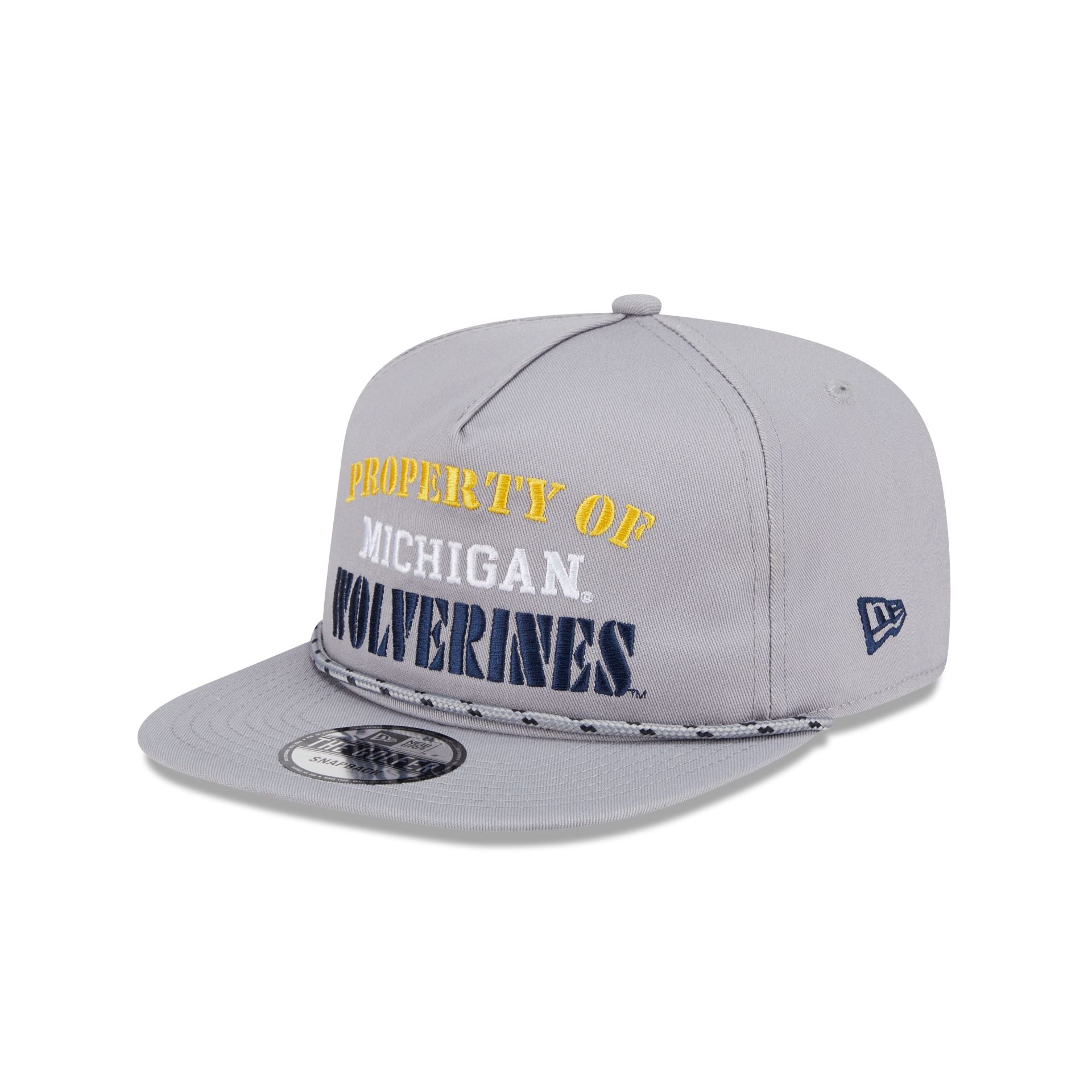Michigan Wolverines Vintage Gray Rope Golfer Hat - Image 3