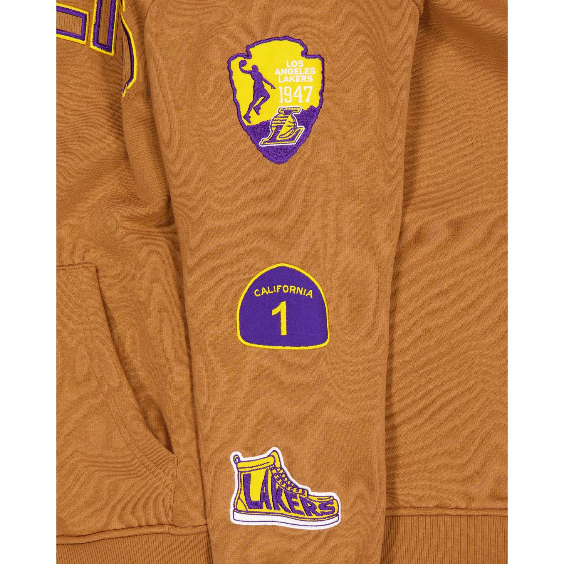 Los Angeles Lakers 2025 All-Star Game Victory Grove Light Bronze Hoodie - Image 3