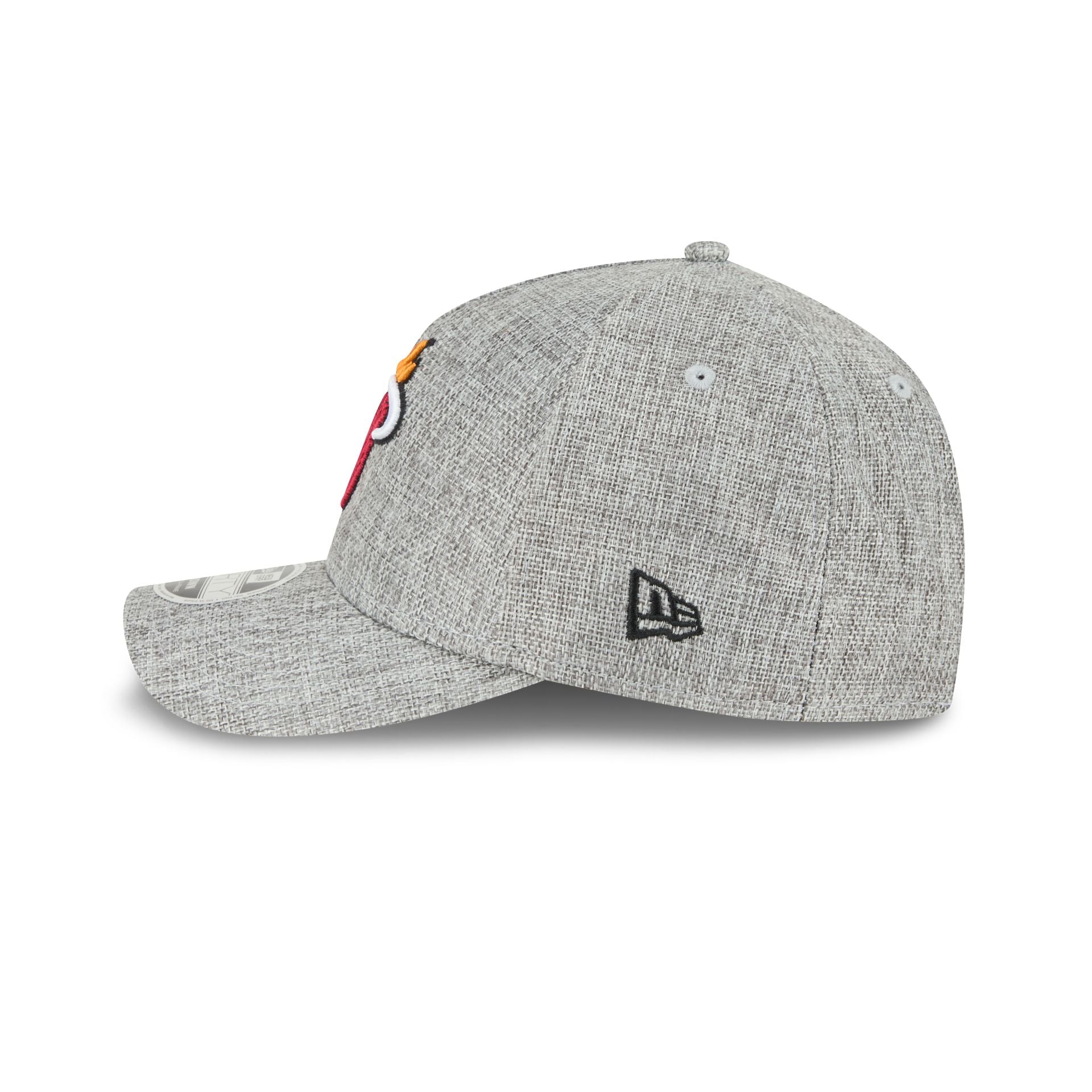 Miami Heat Cotton Weave Gray 9FORTY M-Crown A-Frame Snapback Hat - Image 4