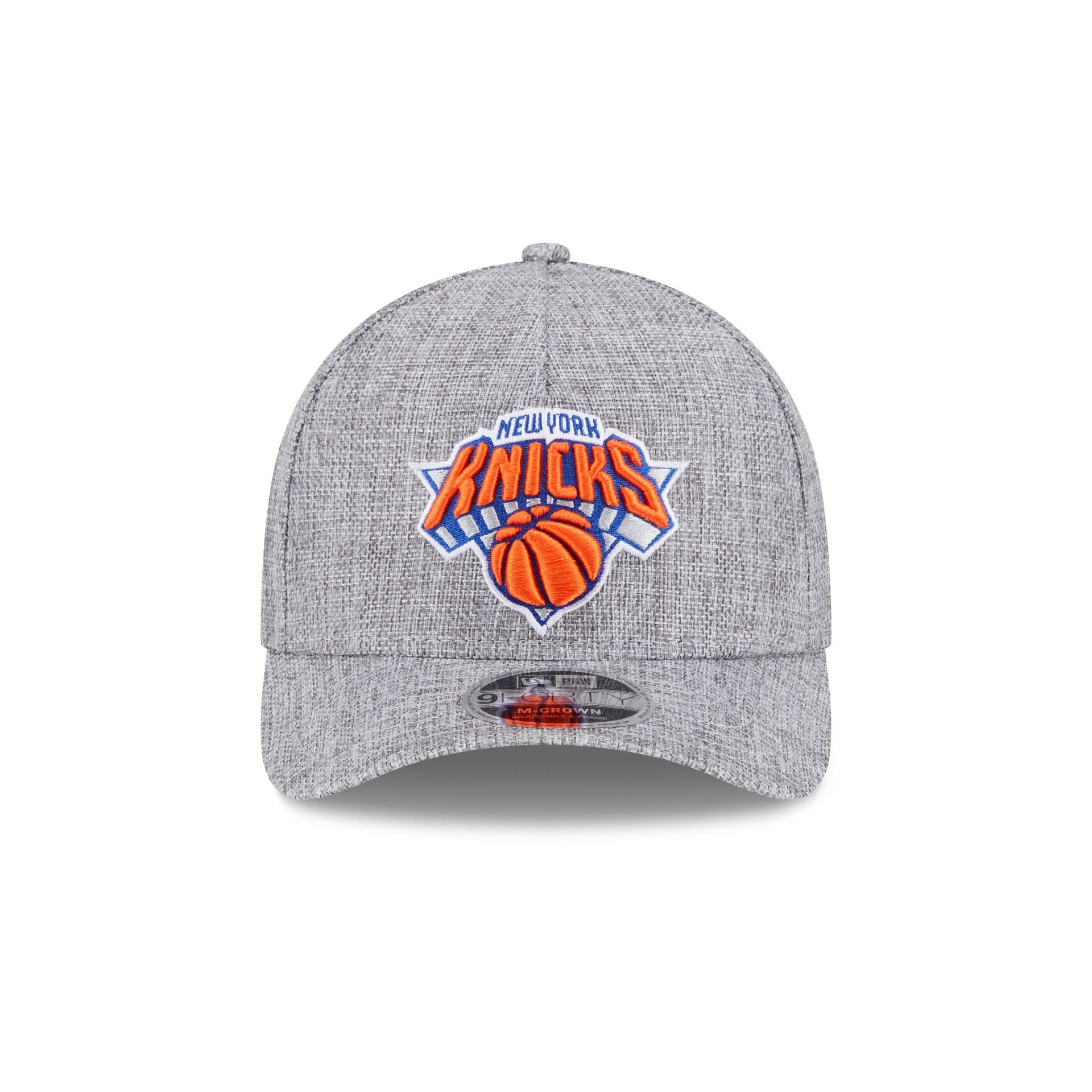 New York Knicks Cotton Weave Gray 9FORTY M-Crown A-Frame Snapback Hat - Image 2