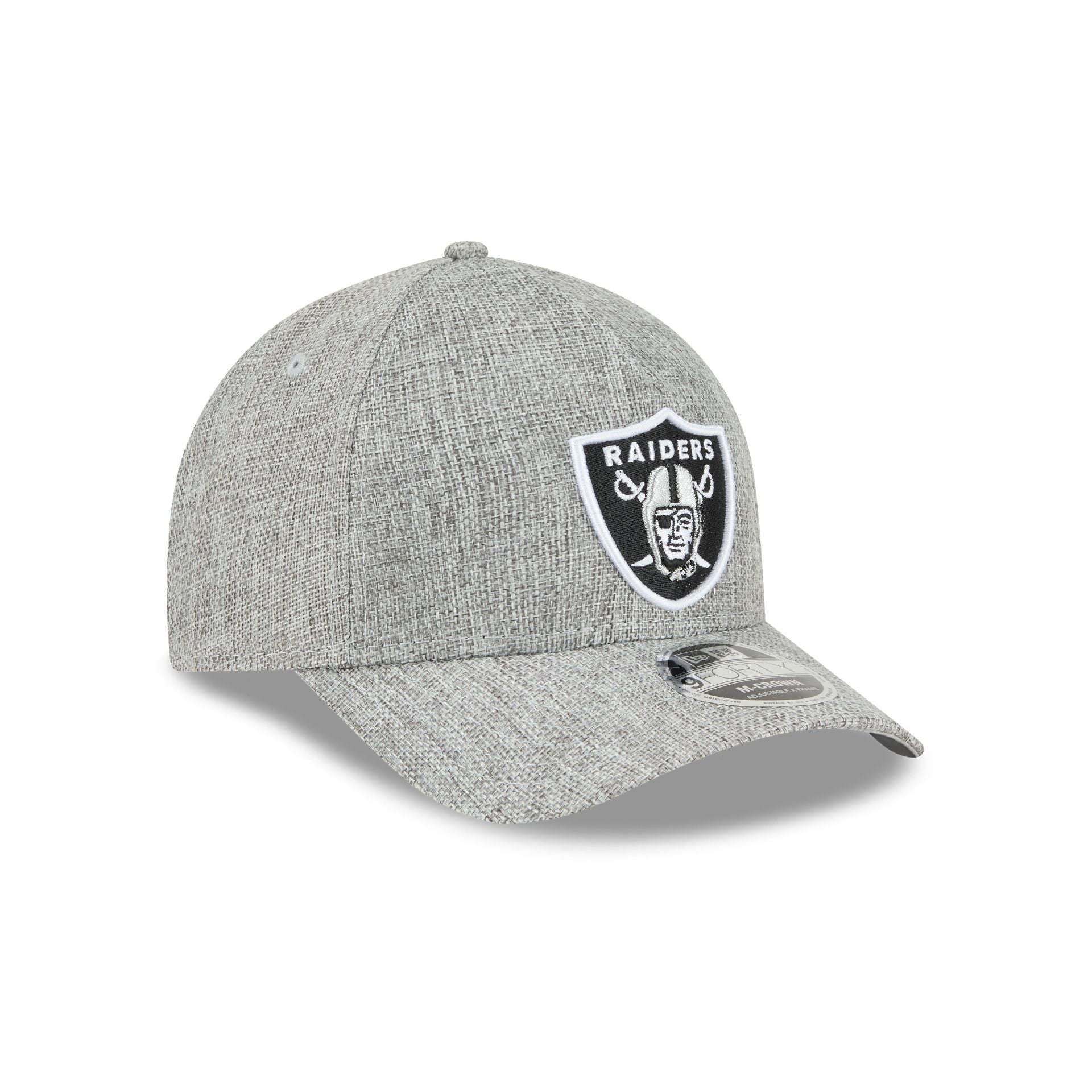 Las Vegas Raiders Cotton Weave Gray 9FORTY M-Crown A-Frame Snapback Hat - Image 3