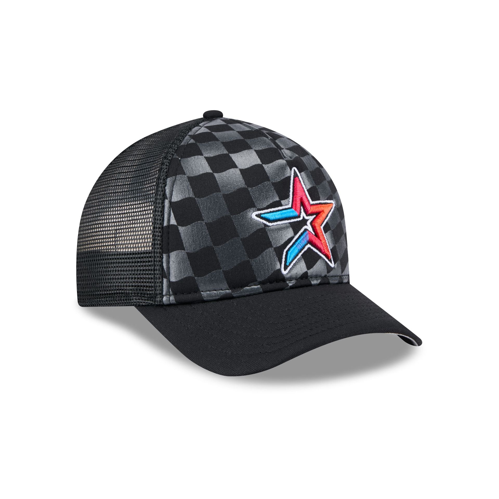 Houston Astros Gradient Raceway 9FORTY M-Crown A-Frame Trucker Hat - Image 3