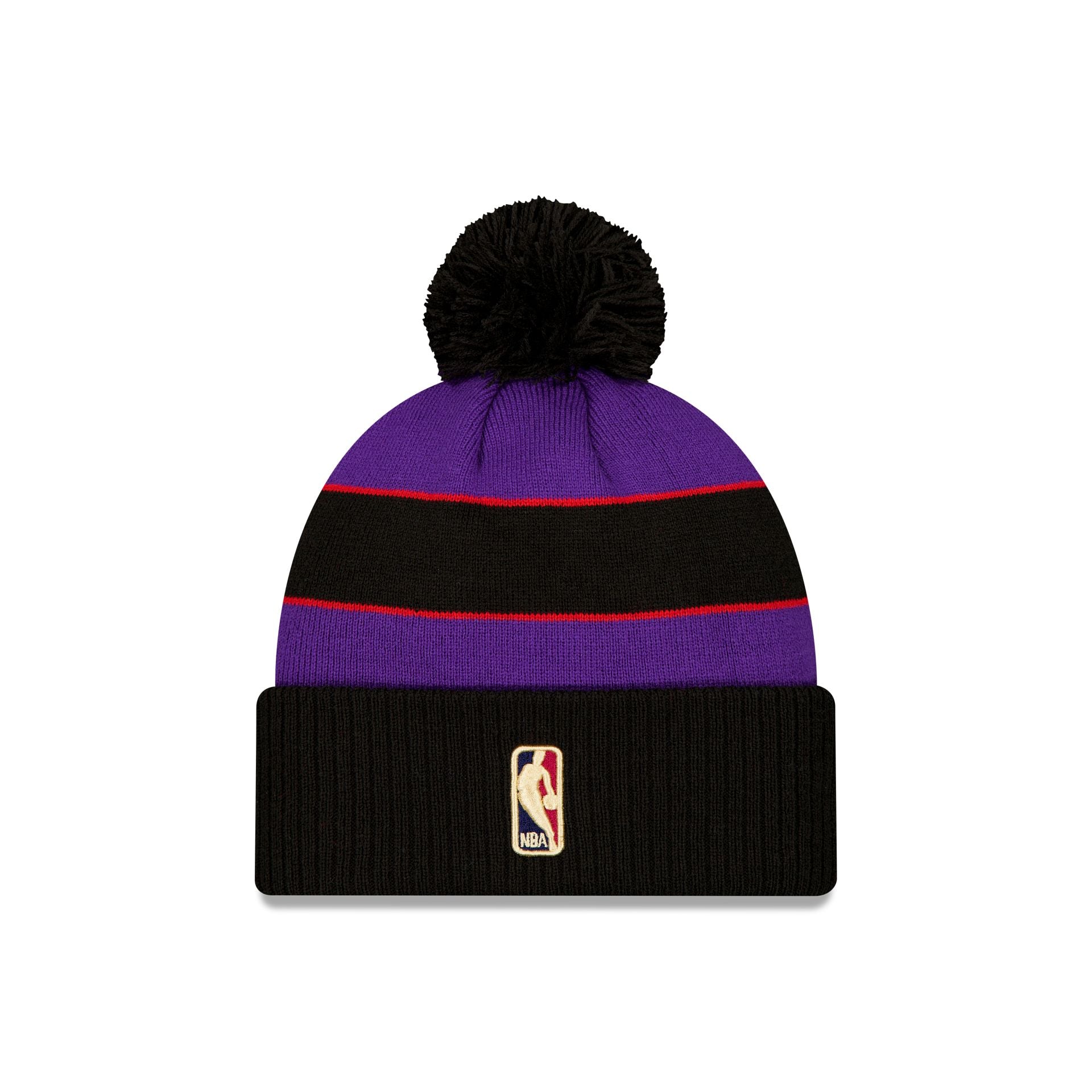 Toronto Raptors Classic Edition Black Pom Knit Hat - Image 2