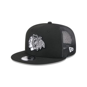 Chicago Blackhawks Black 9FIFTY Trucker Hat