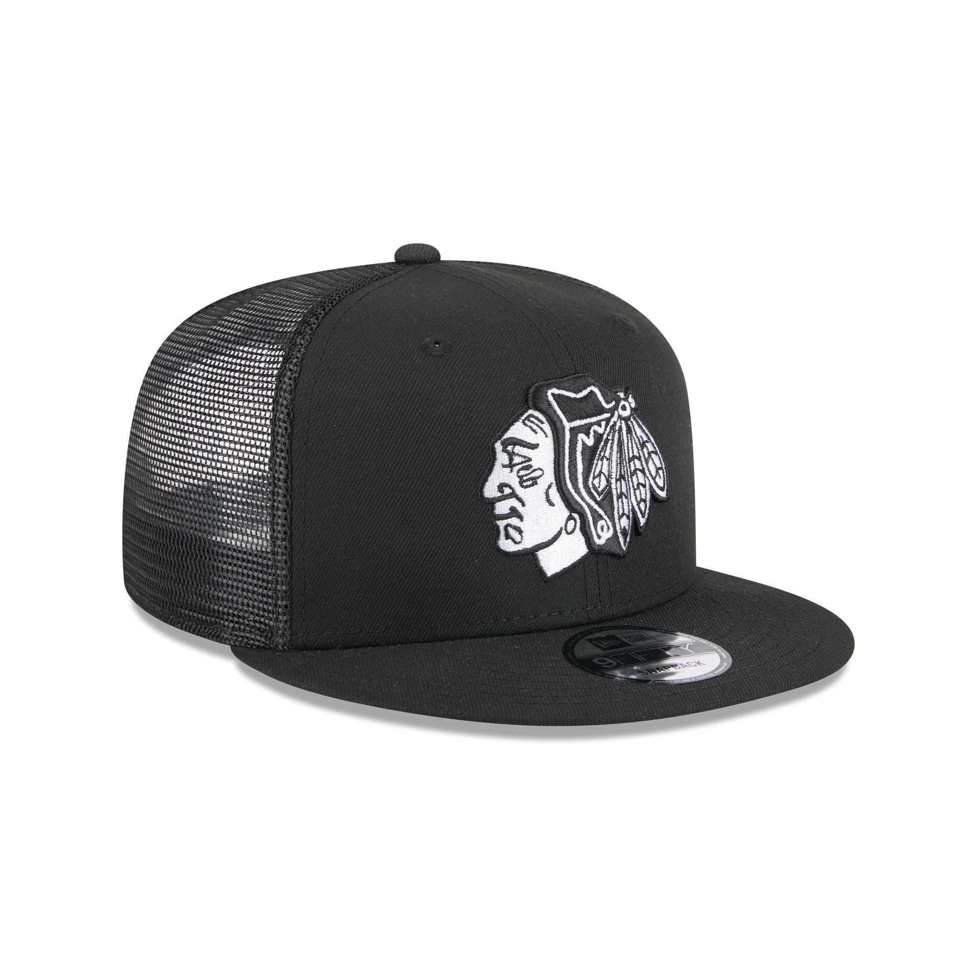 Chicago Blackhawks Black 9FIFTY Trucker Hat - Image 3