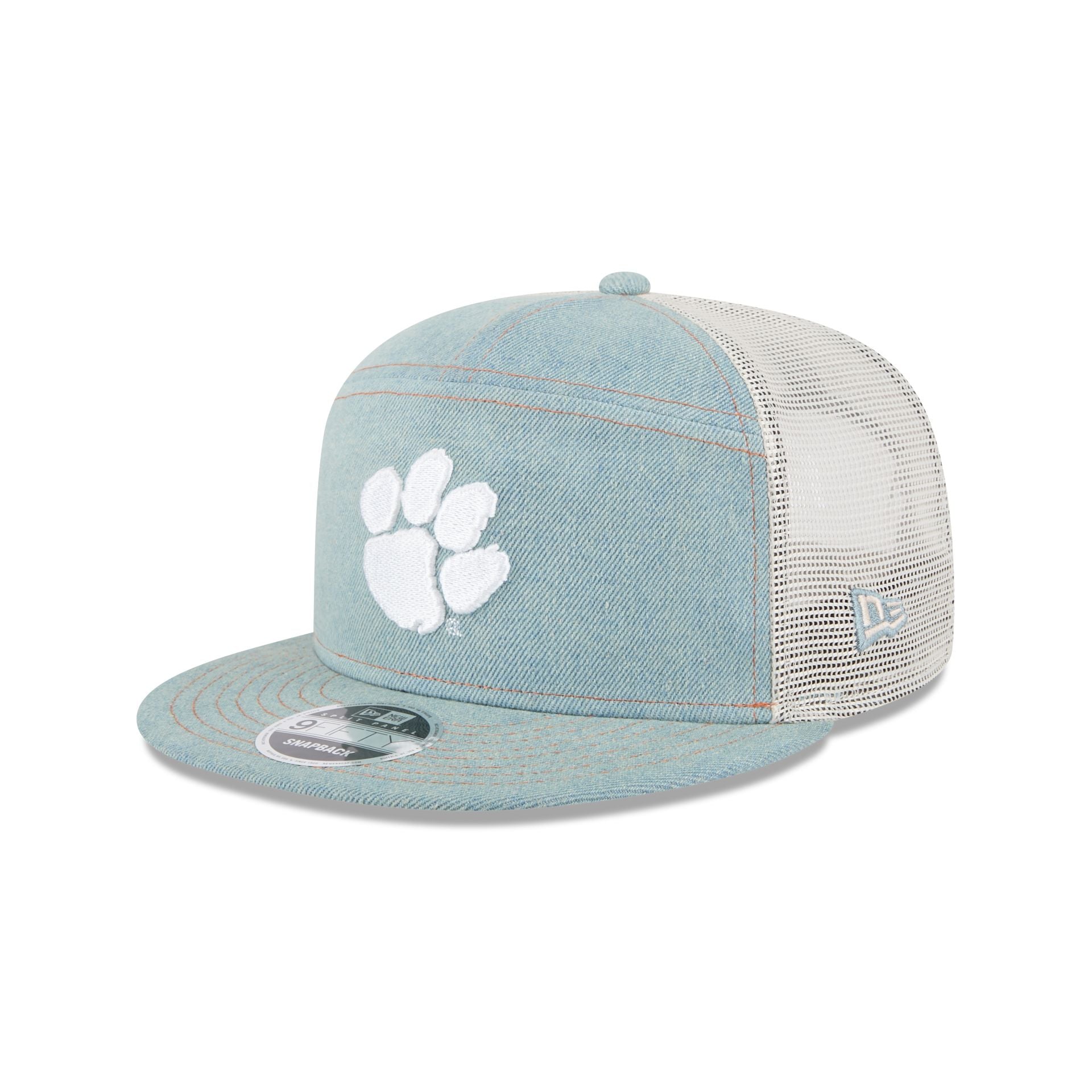 Clemson Tigers Denim Split Panel 9FIFTY Trucker Hat