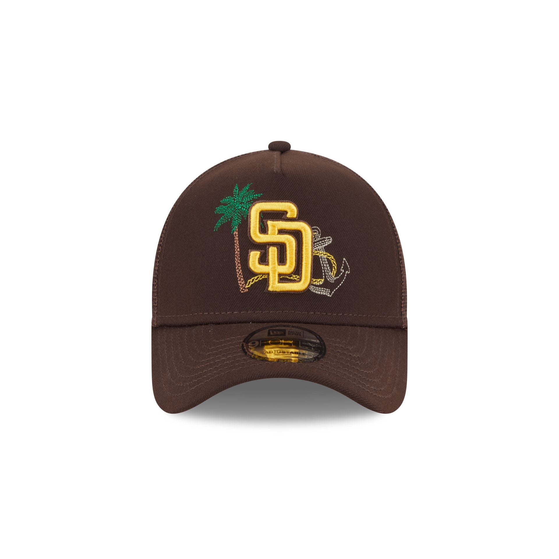 San Diego Padres State Stitch 9FORTY A-Frame Trucker Hat - Image 2