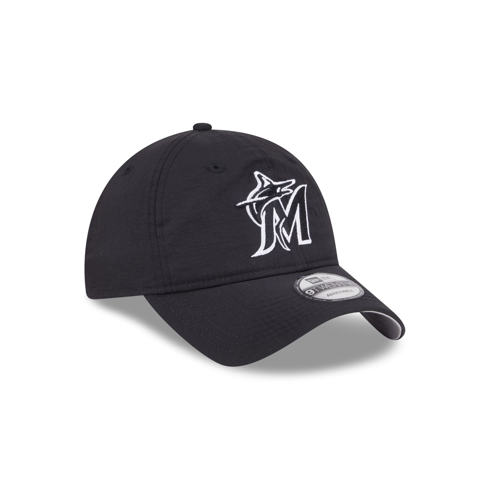 Miami Marlins Everyday Nylon Black 9TWENTY Adjustable Hat - Image 3
