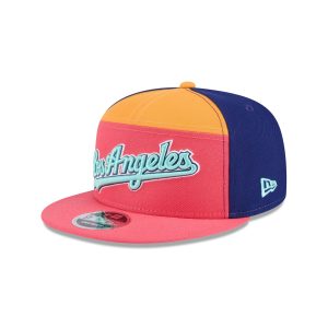 Los Angeles Dodgers Coral Split Panel 9FIFTY Snapback Hat