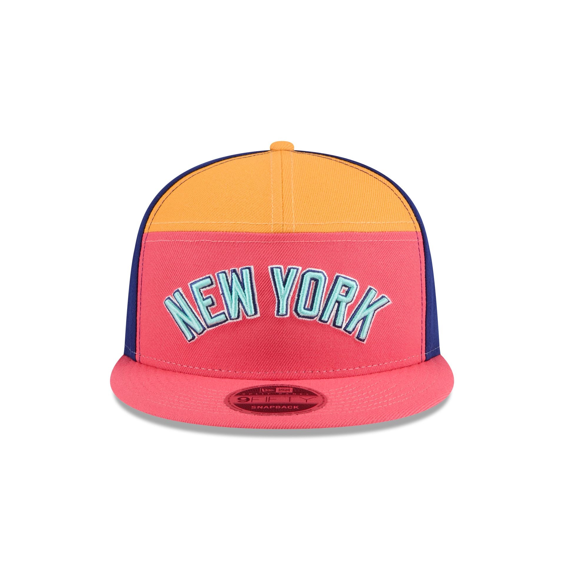New York Yankees Coral Split Panel 9FIFTY Snapback Hat - Image 2