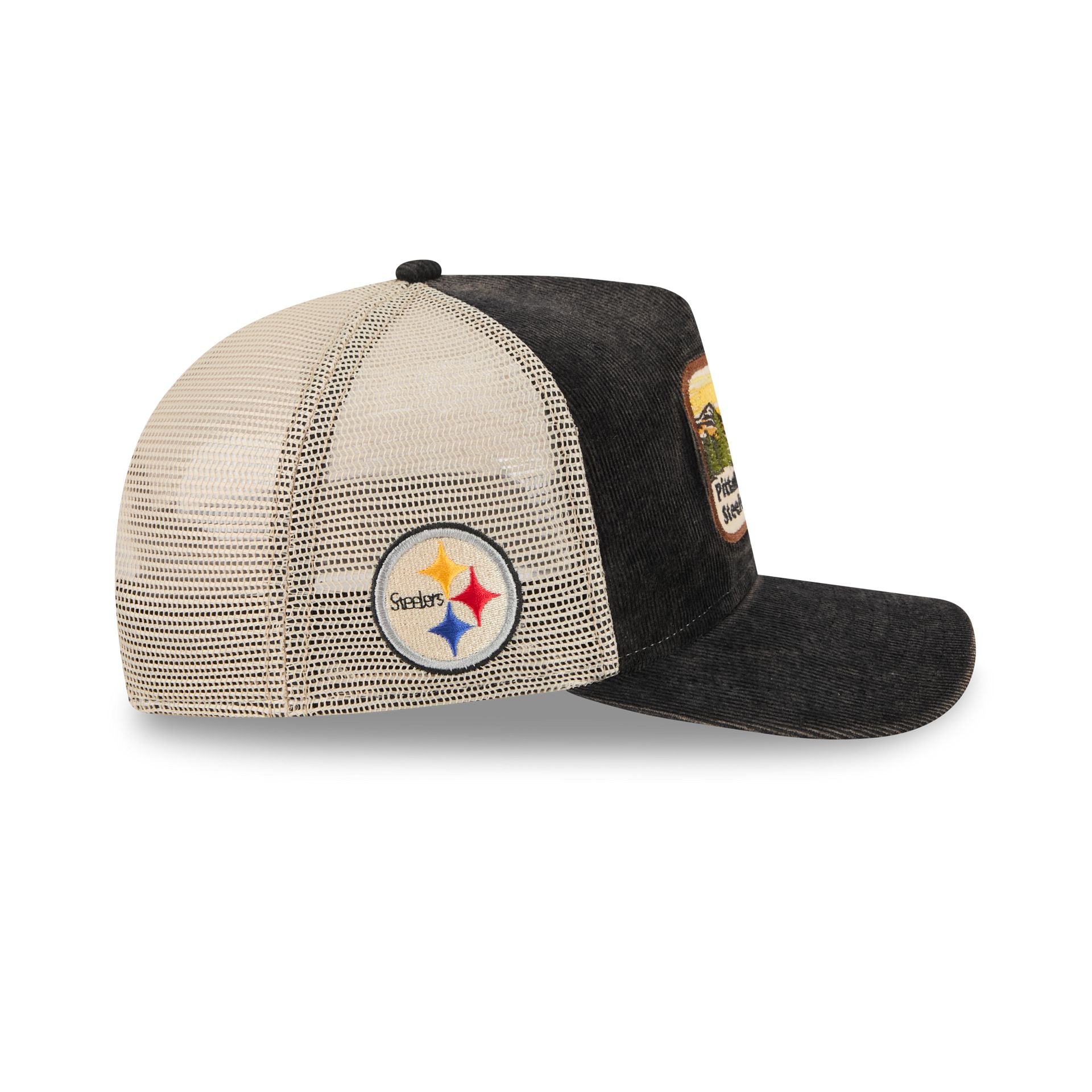Pittsburgh Steelers Vintage Landscape 9FIFTY A-Frame Trucker Hat - Image 4
