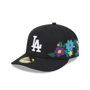 Los Angeles Dodgers Tonal Florals Black 59FIFTY Fitted Hat