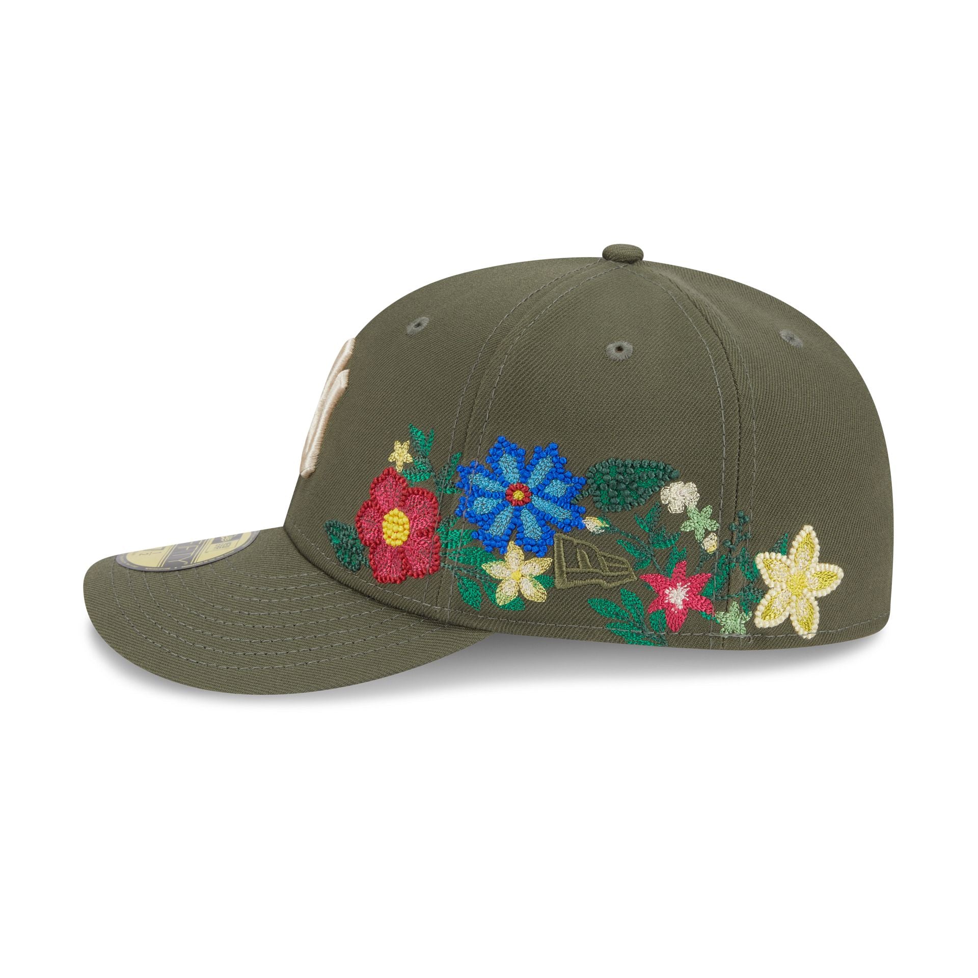 New York Yankees Tonal Florals Olive 59FIFTY Fitted Hat - Image 4