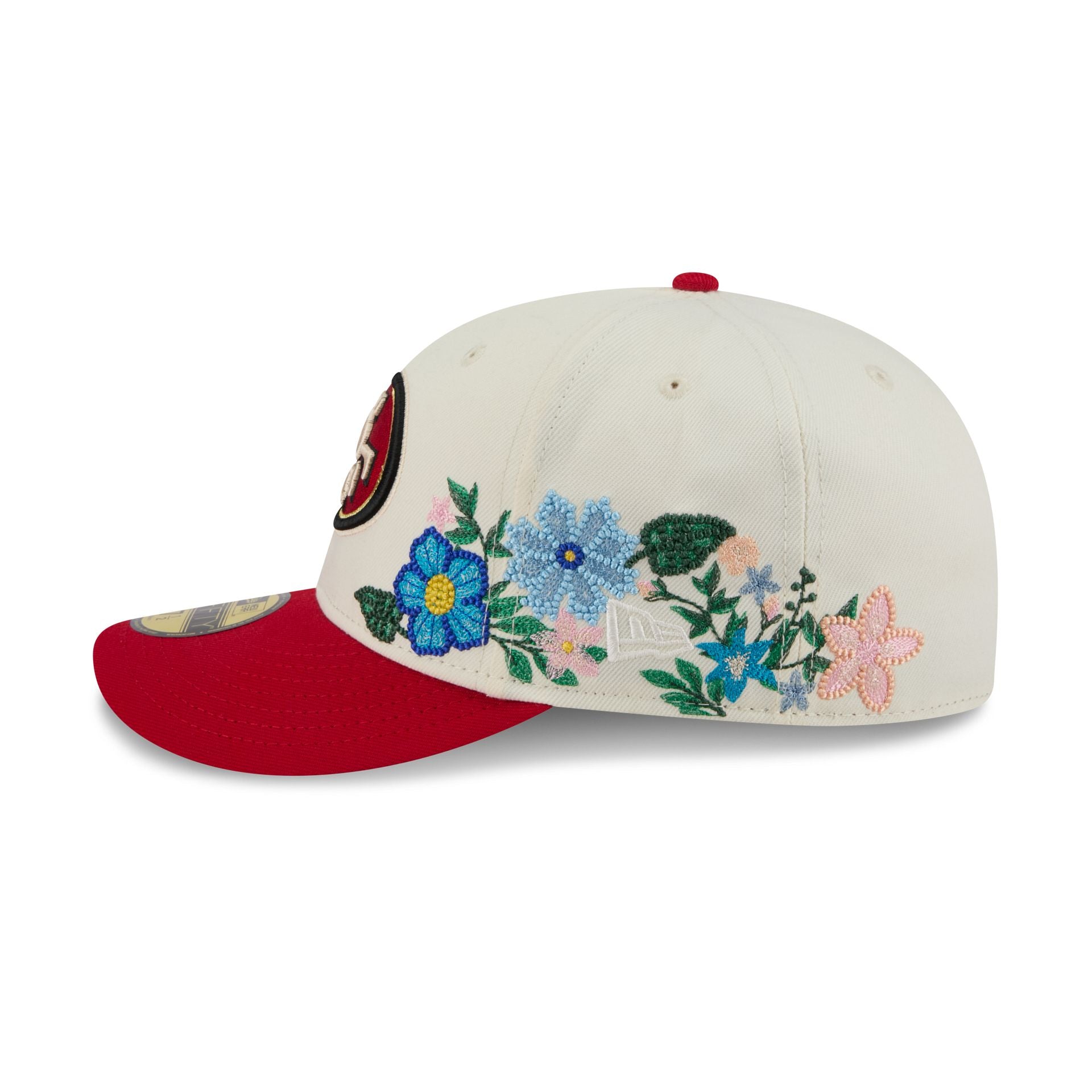 San Francisco 49ers Tonal Florals White 59FIFTY Fitted Hat - Image 4