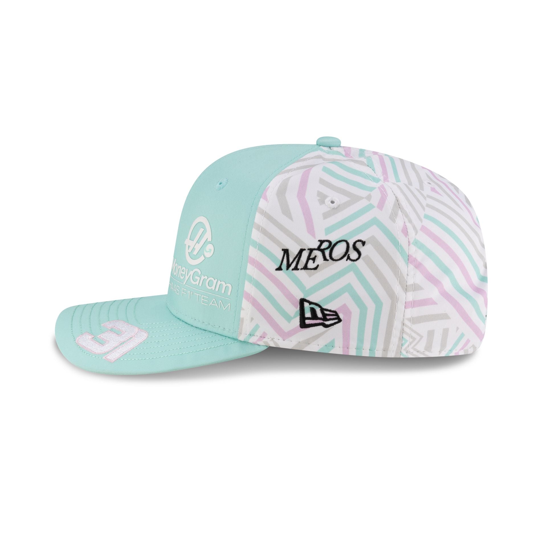 2025 Miami Race Special MoneyGram Haas F1 Team Esteban Ocon 9SEVENTY Stretch-Snap Hat - Image 4