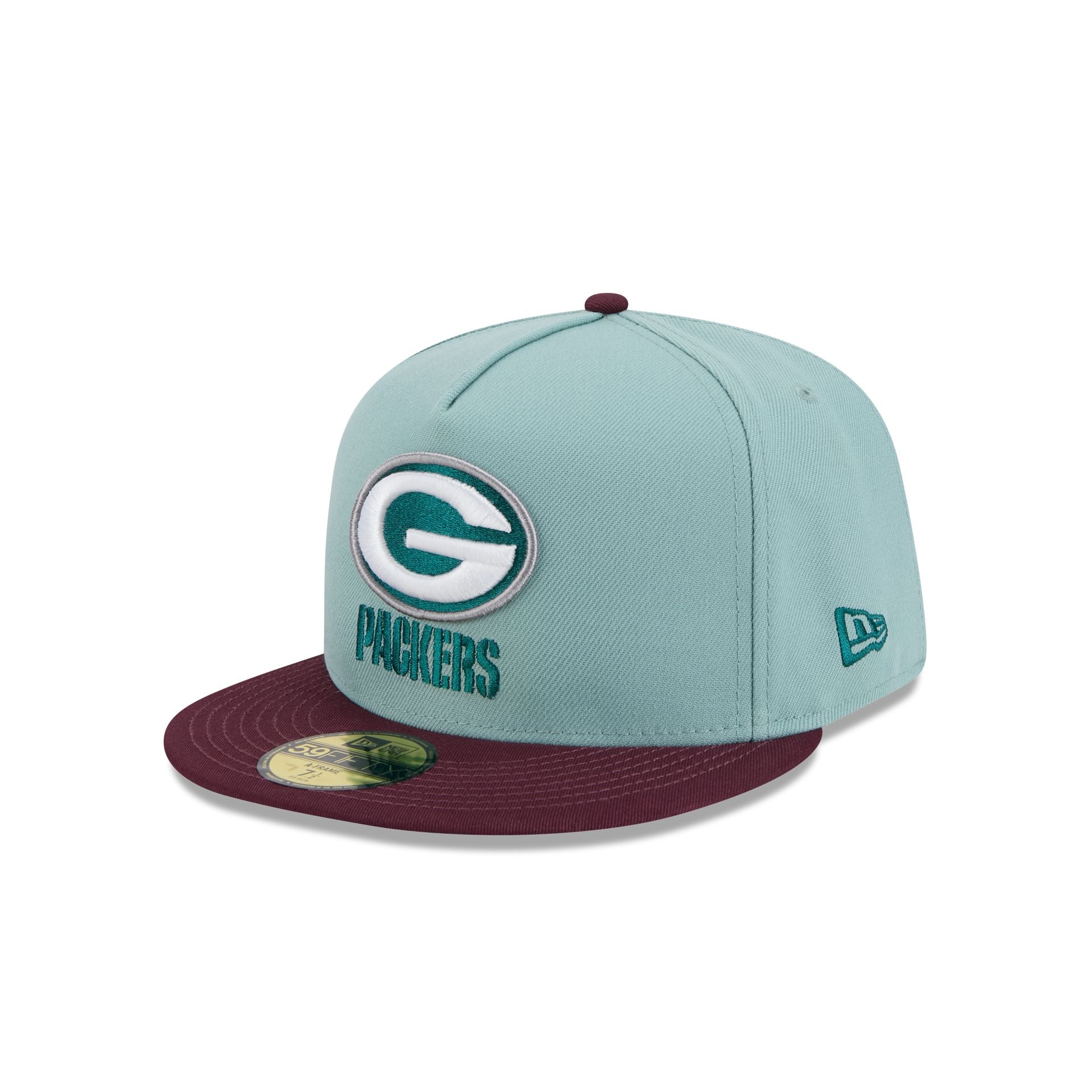 Green Bay Packers Beach Kiss Blue 59FIFTY A-Frame Fitted Hat - Image 3