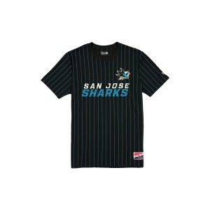 San Jose Sharks Throwback Retro Pinstripe T-Shirt